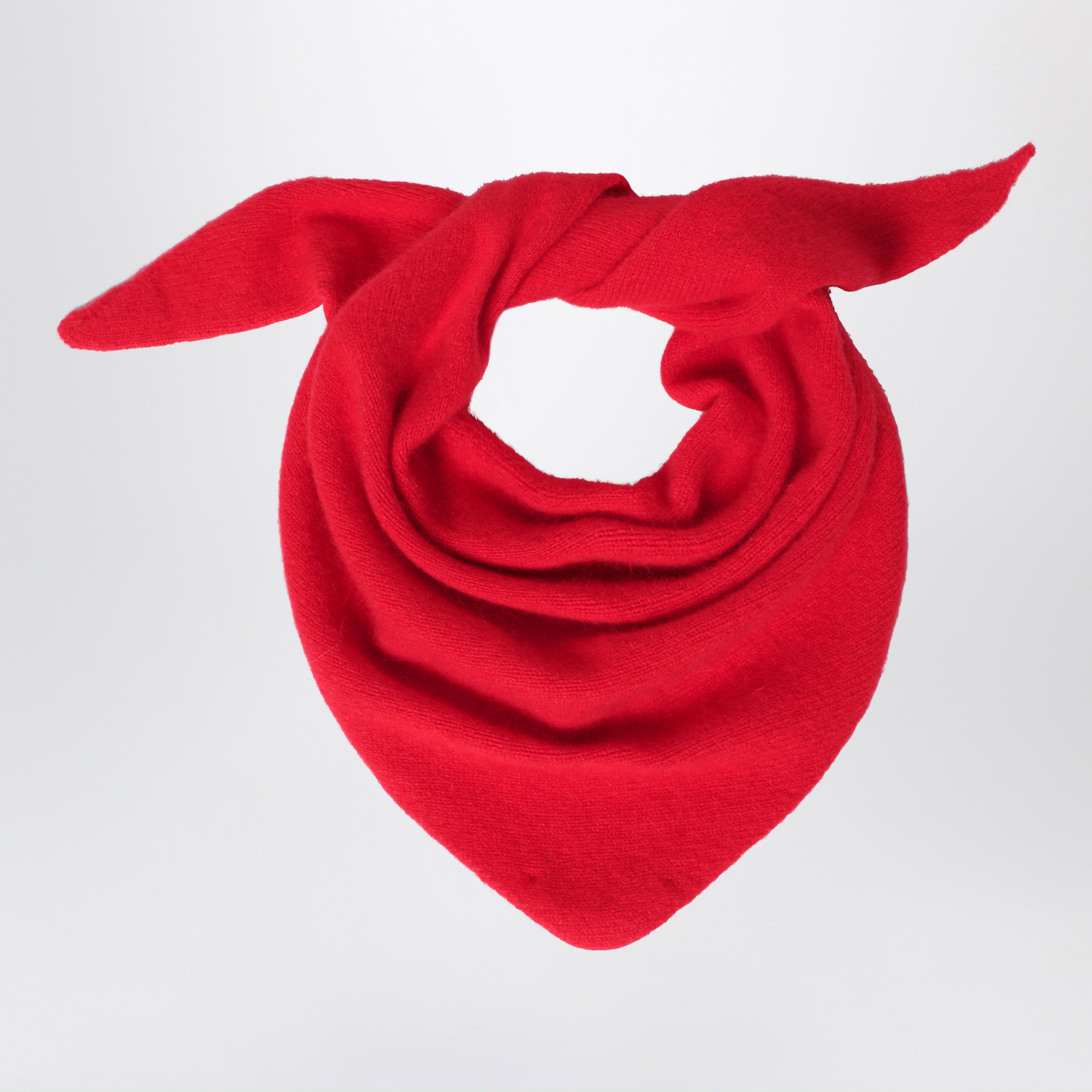Le Bonnet Bandana In Wool And Caregora In Crimson