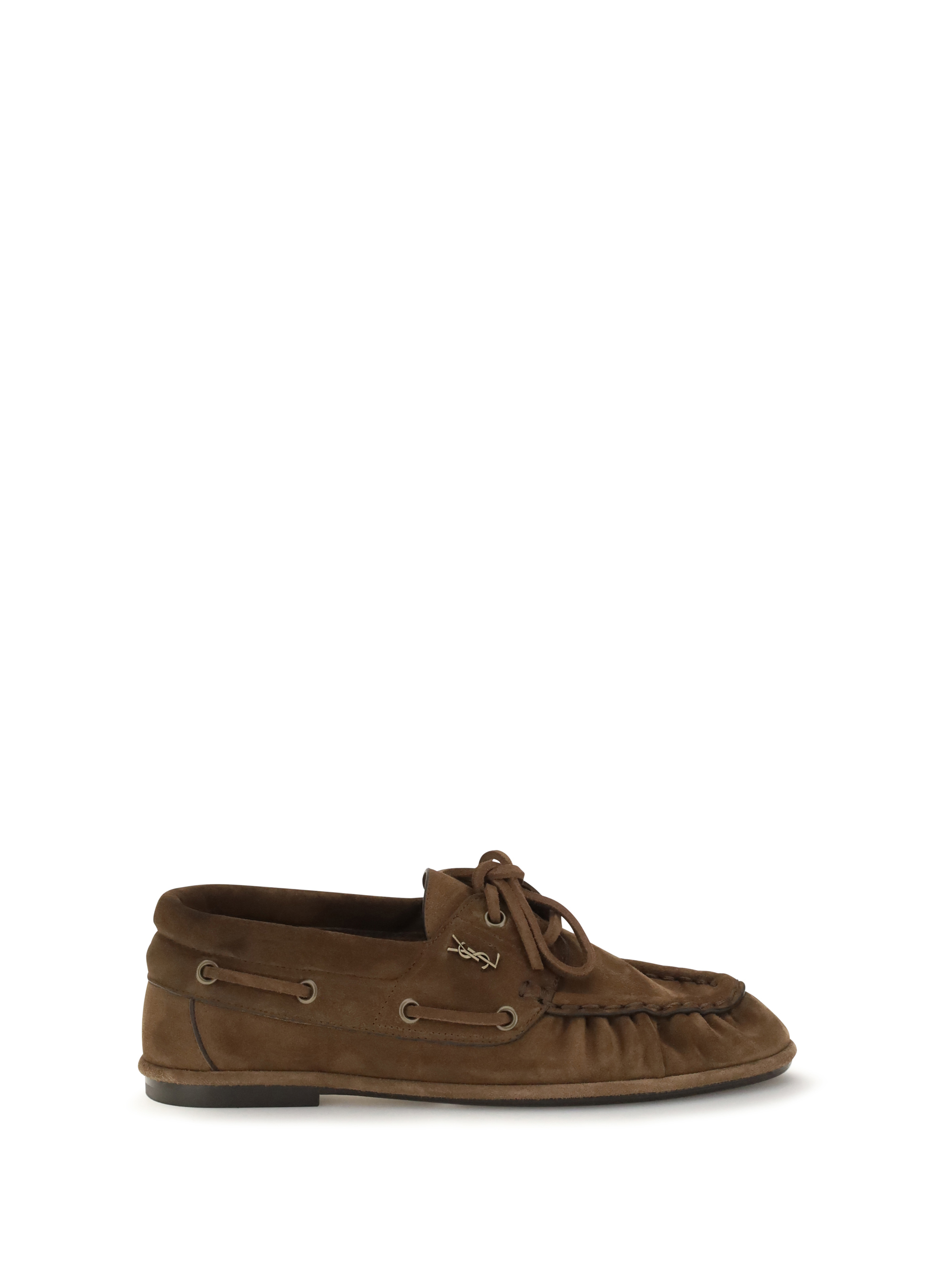Saint Laurent "Le Loafer" Suede Lace-Up Loafers