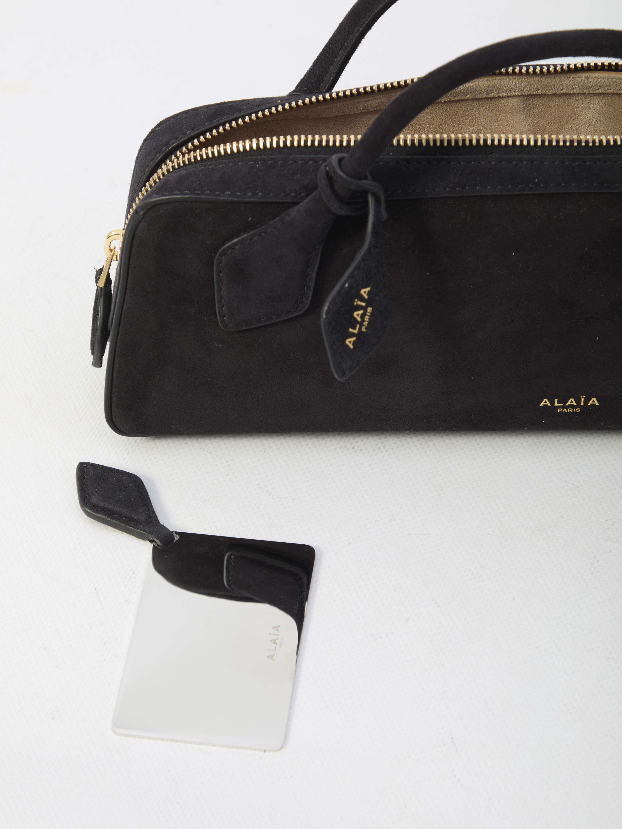 Alaïa Alaia Le Teckel Black Suede Bag