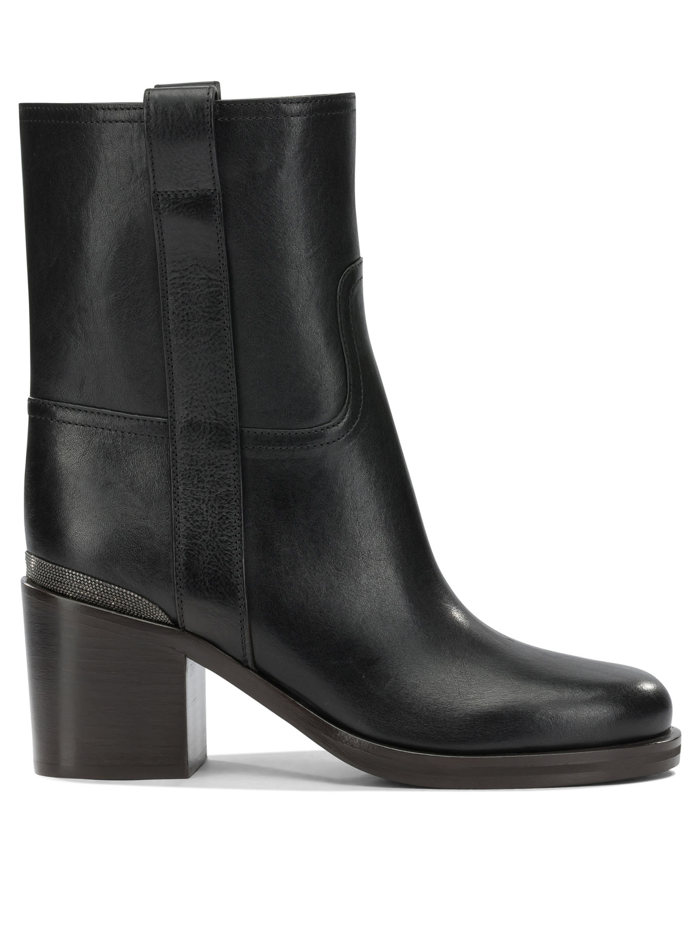 Brunello Cucinelli Leather Pull-On Ankle Boots