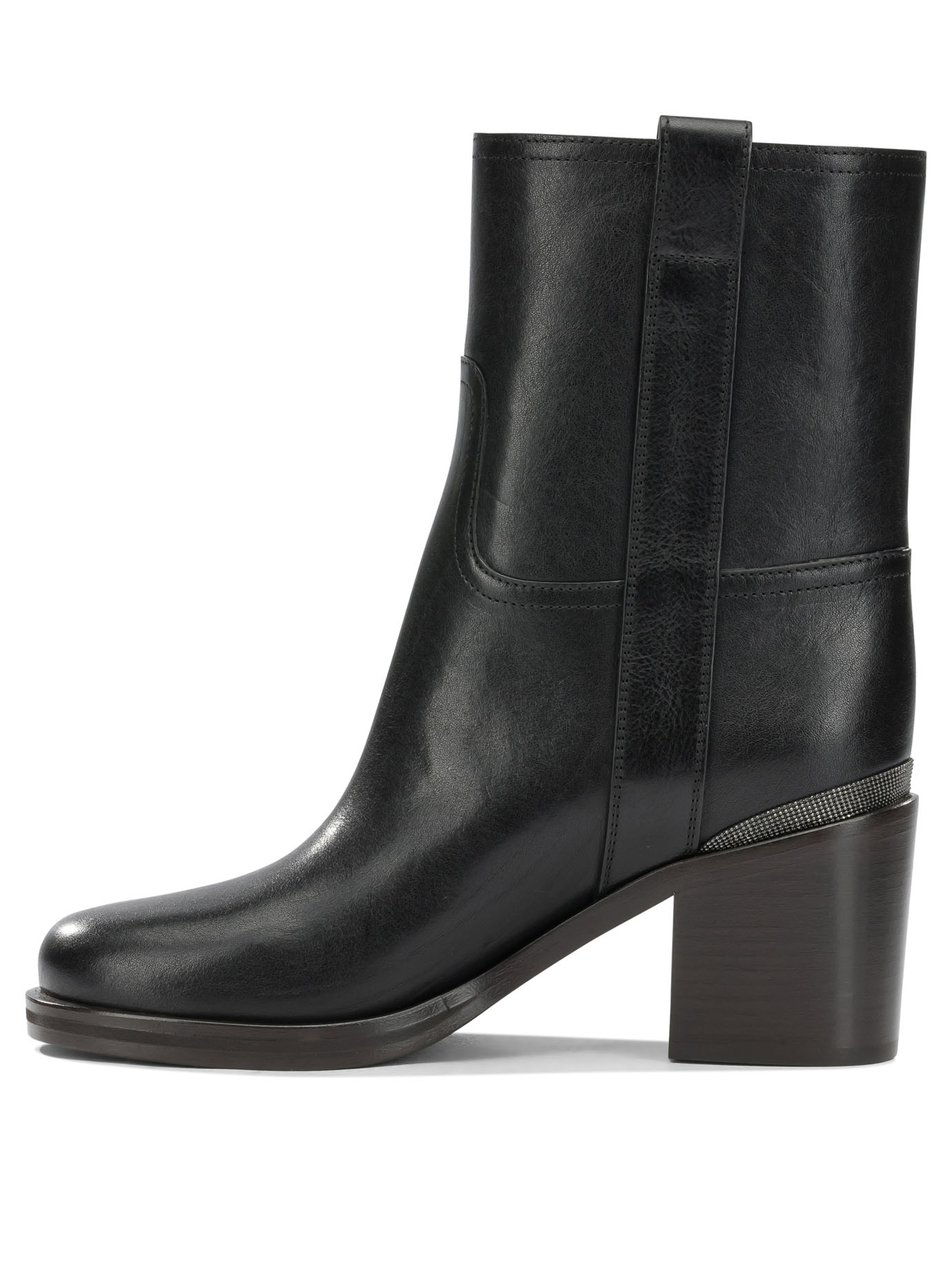 Brunello Cucinelli Leather Pull-On Ankle Boots