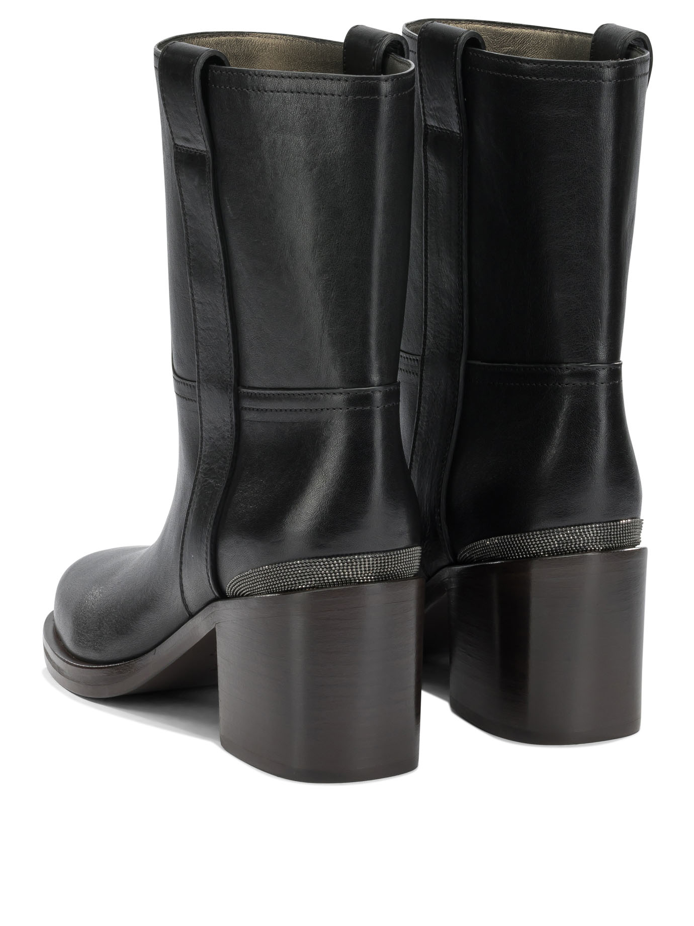 Brunello Cucinelli Leather Pull-On Ankle Boots