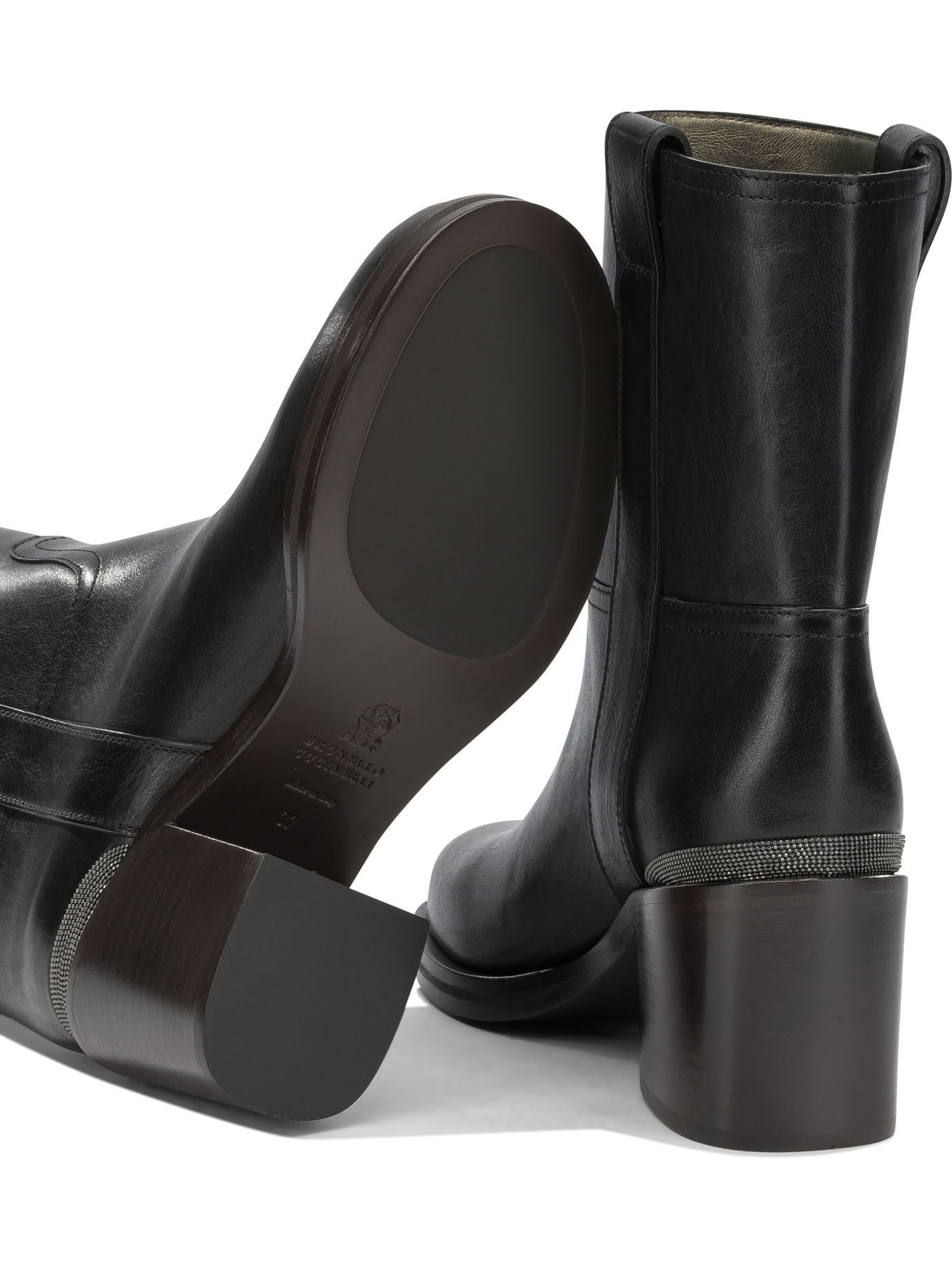 Brunello Cucinelli Leather Pull-On Ankle Boots