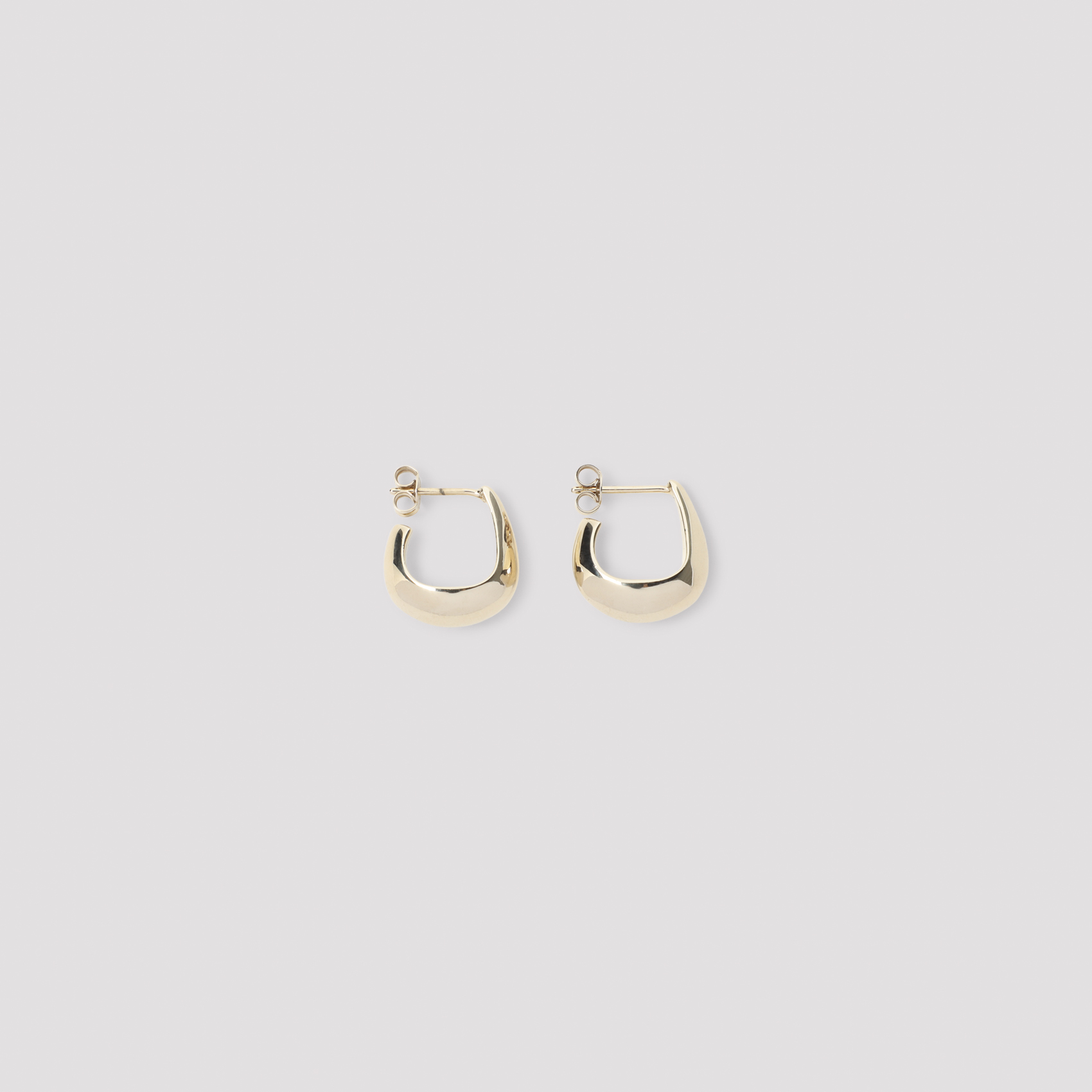 Lemaire Light Gold Curved Mini Drop Earrings