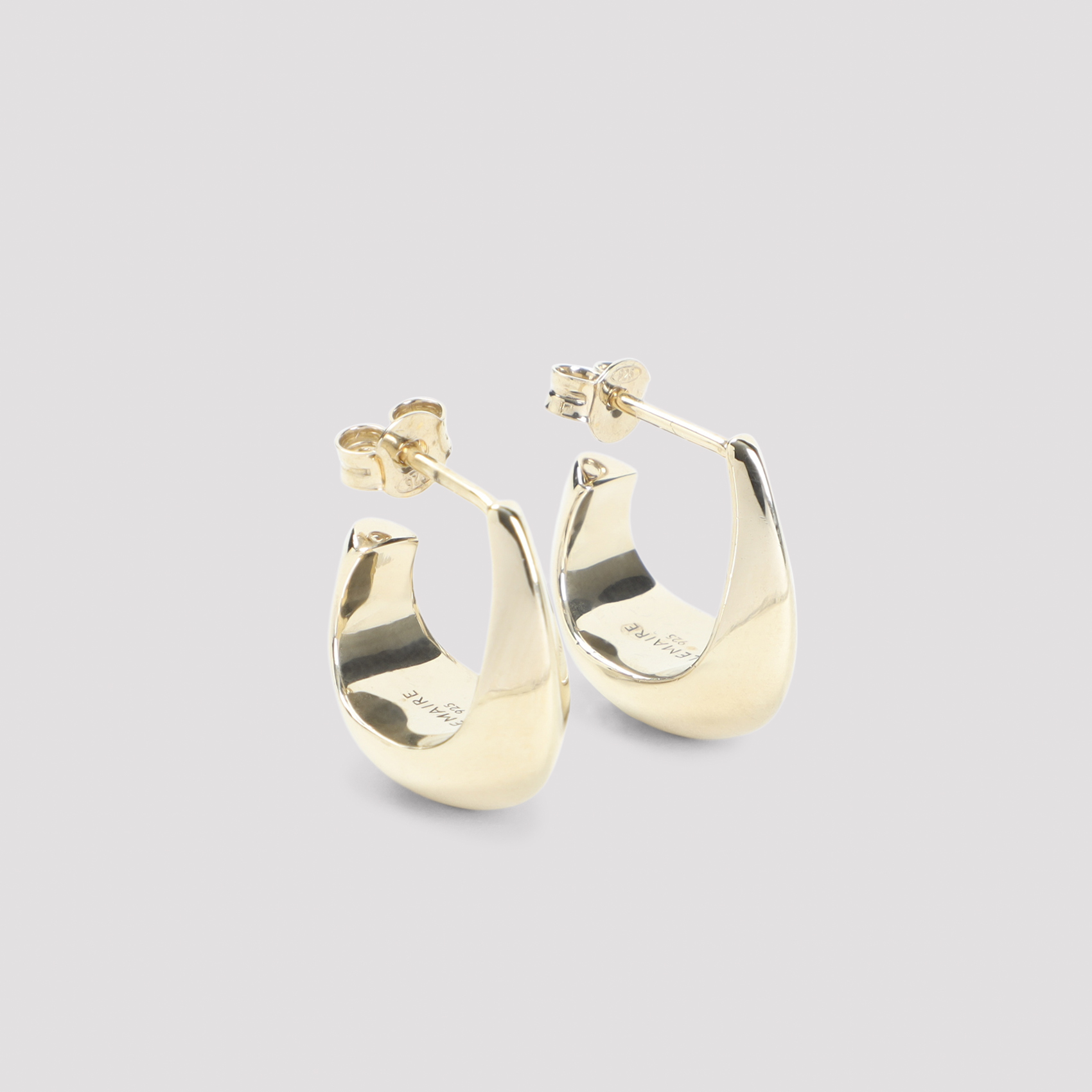 Lemaire Light Gold Curved Mini Drop Earrings