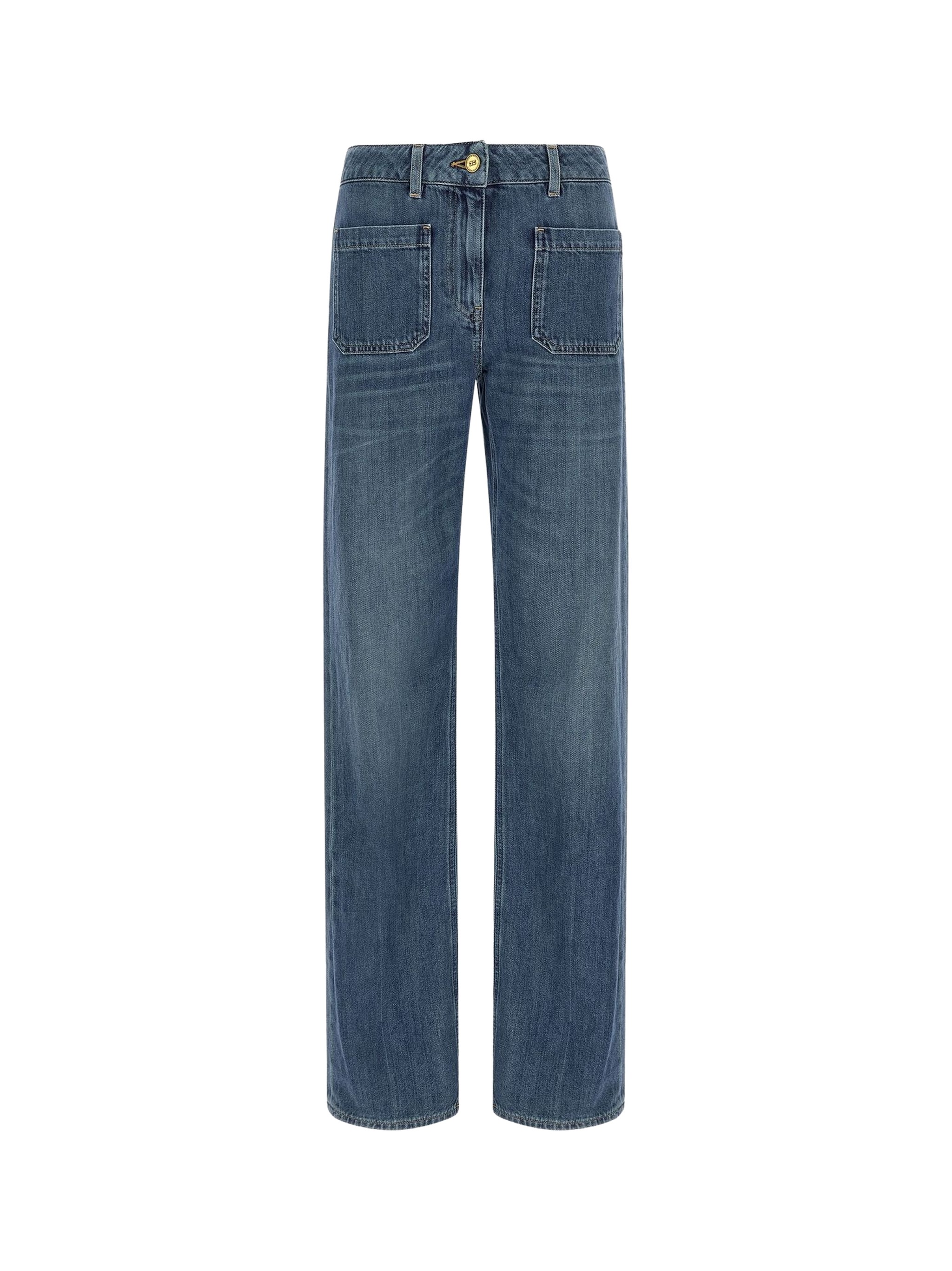 Elisabetta Franchi Logo Embroidered Straight Jeans