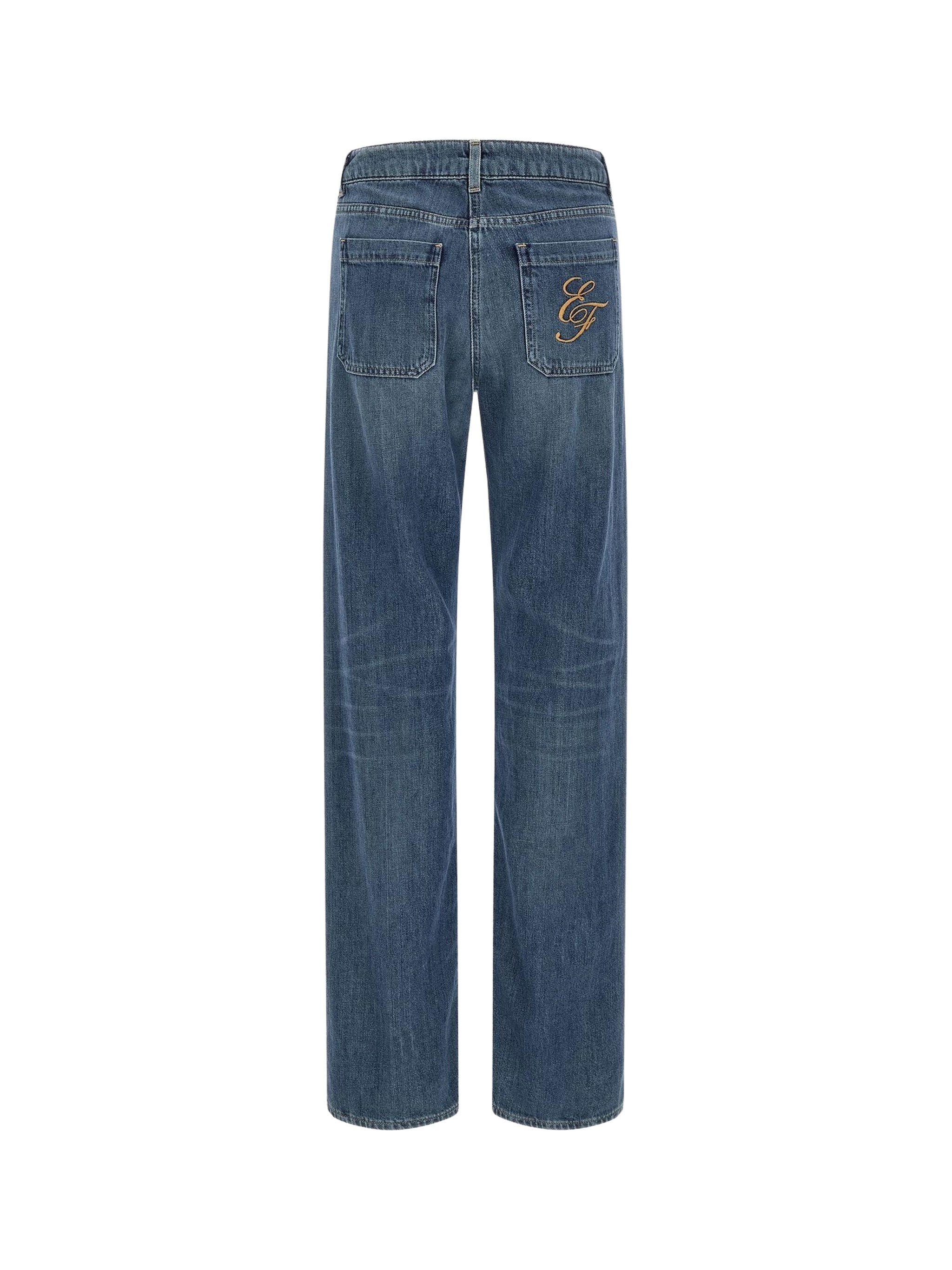 Elisabetta Franchi Logo Embroidered Straight Jeans