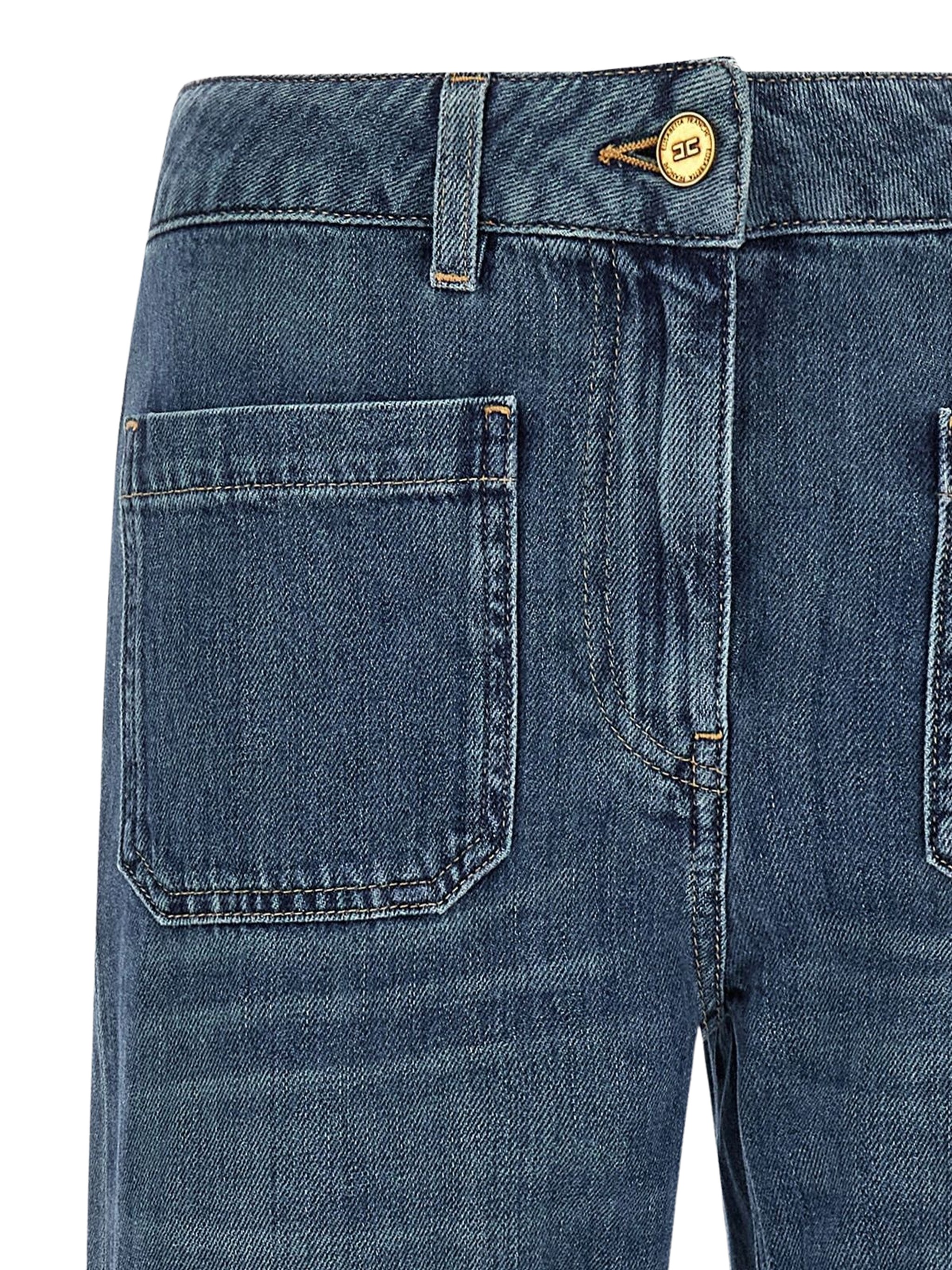 Elisabetta Franchi Logo Embroidered Straight Jeans