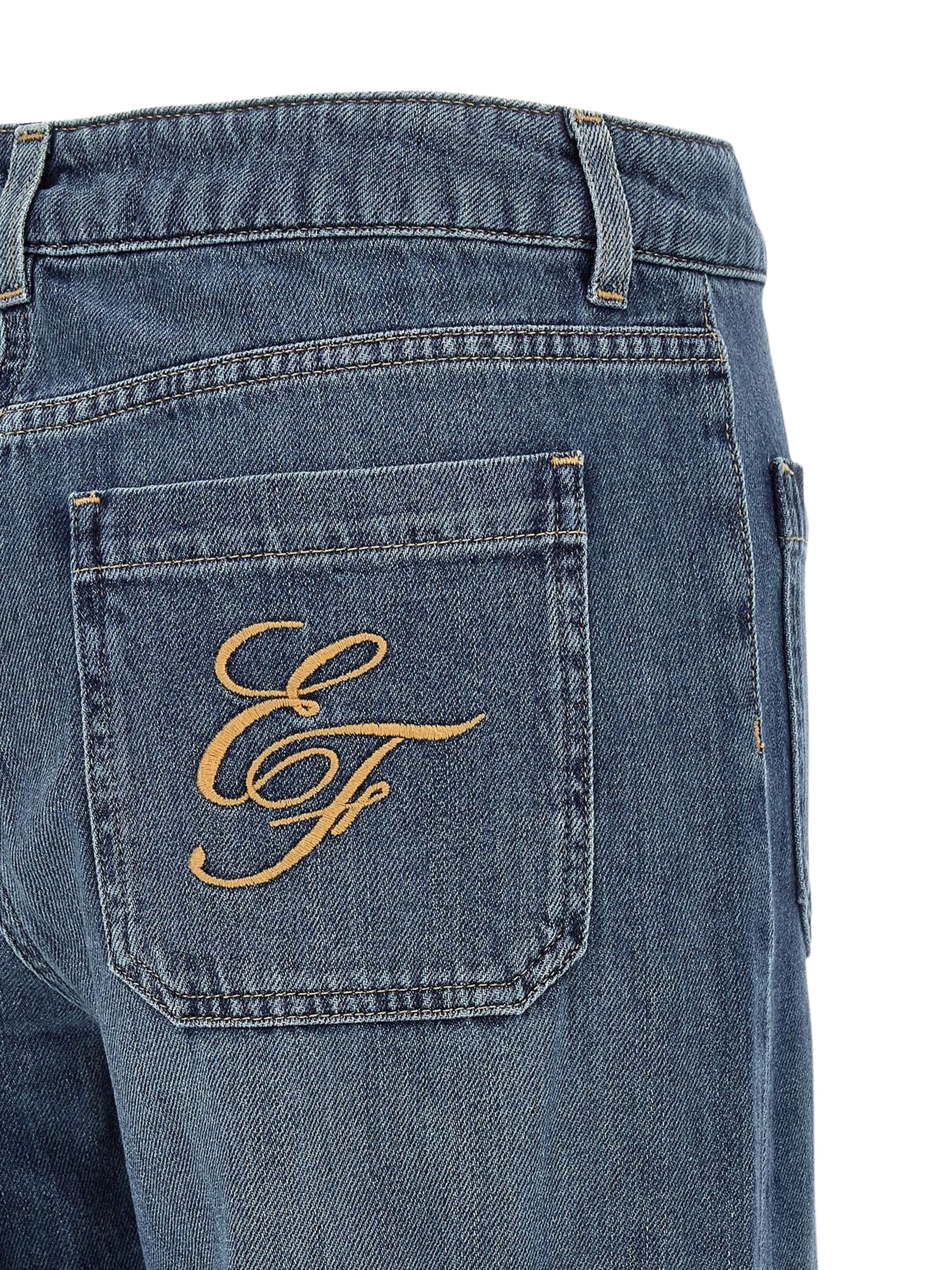 Elisabetta Franchi Logo Embroidered Straight Jeans