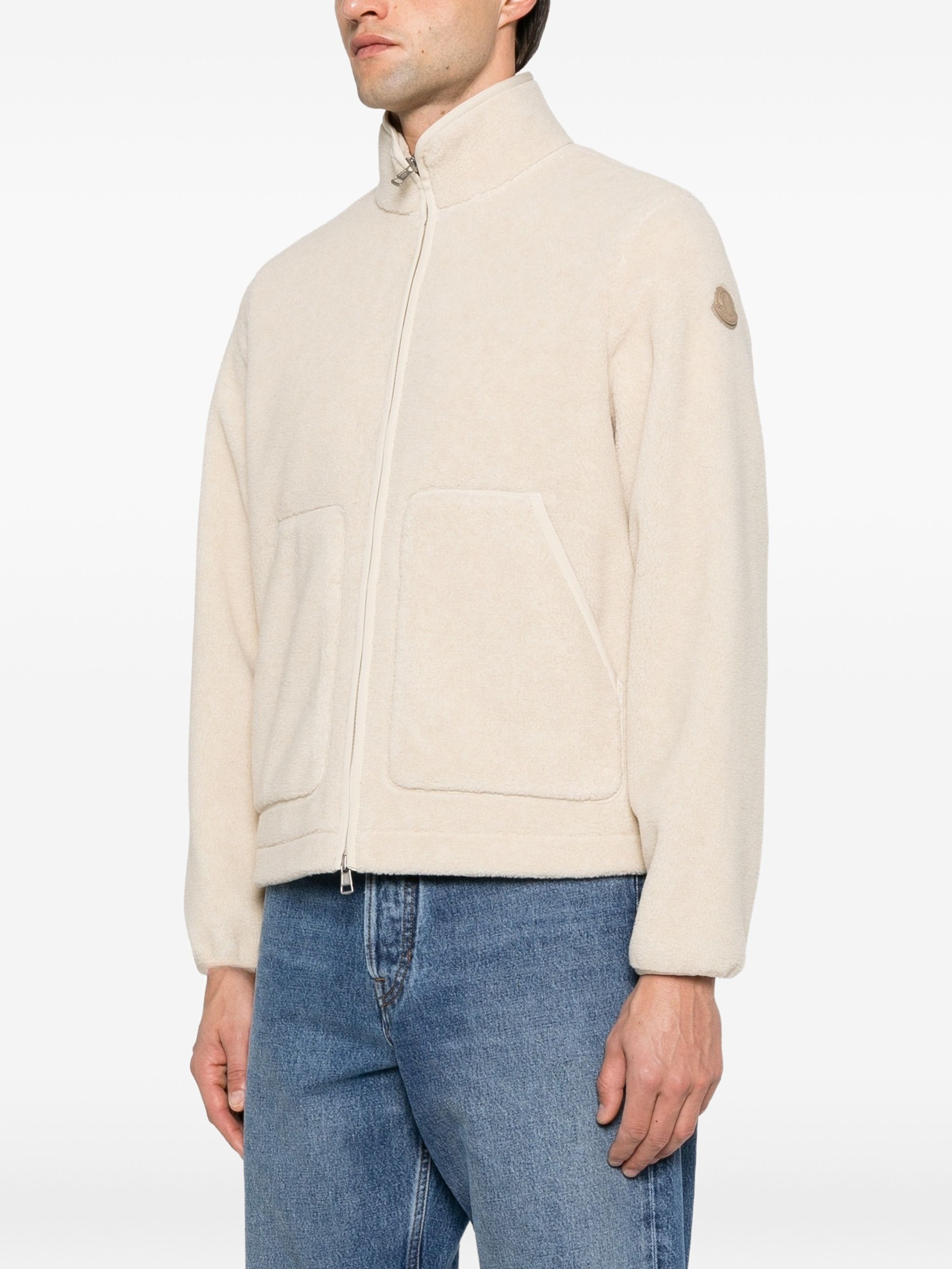 Moncler Logo-Patch Zip-Up Sweater