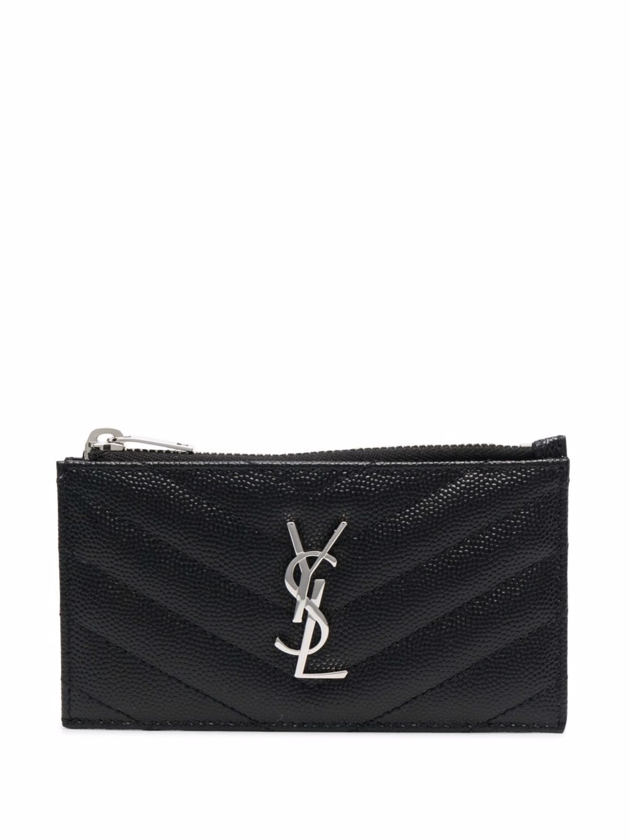 Saint Laurent Logo-Plaque Quilted Wallet