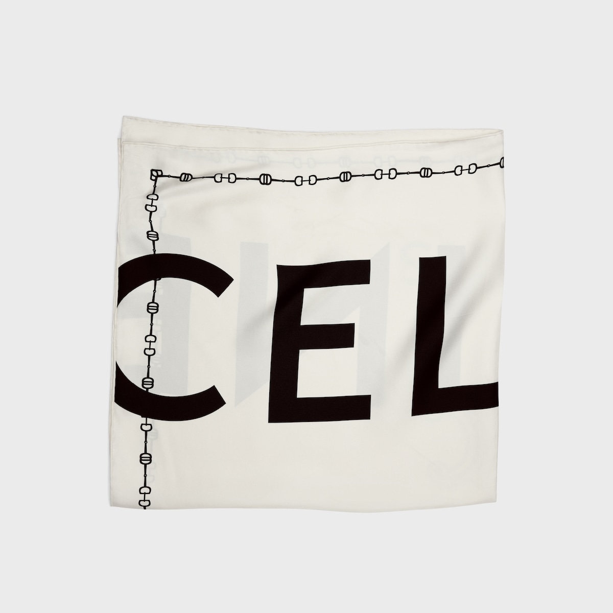 Celine Logo-Print Silk Scarf