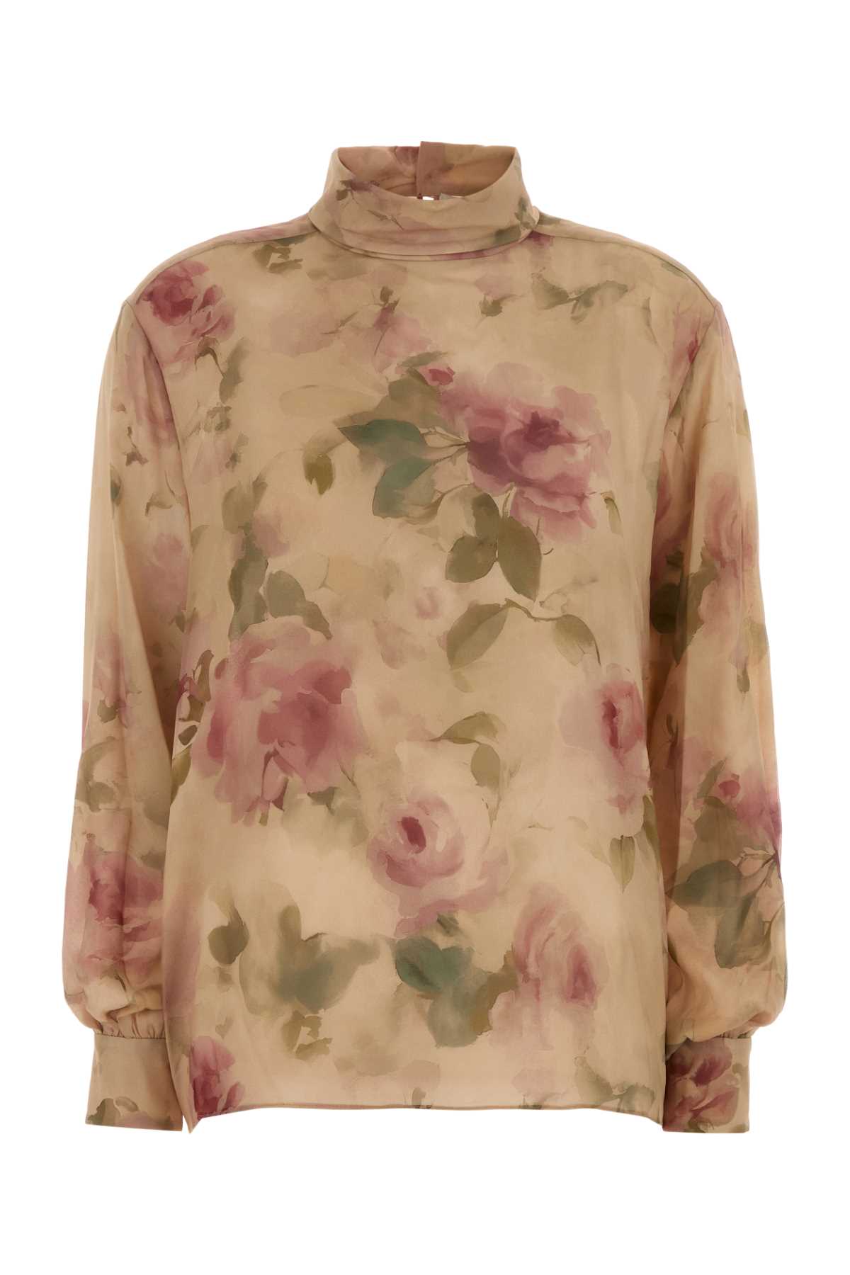 Magda Butrym Aw26 Blouse 04 Beige Print