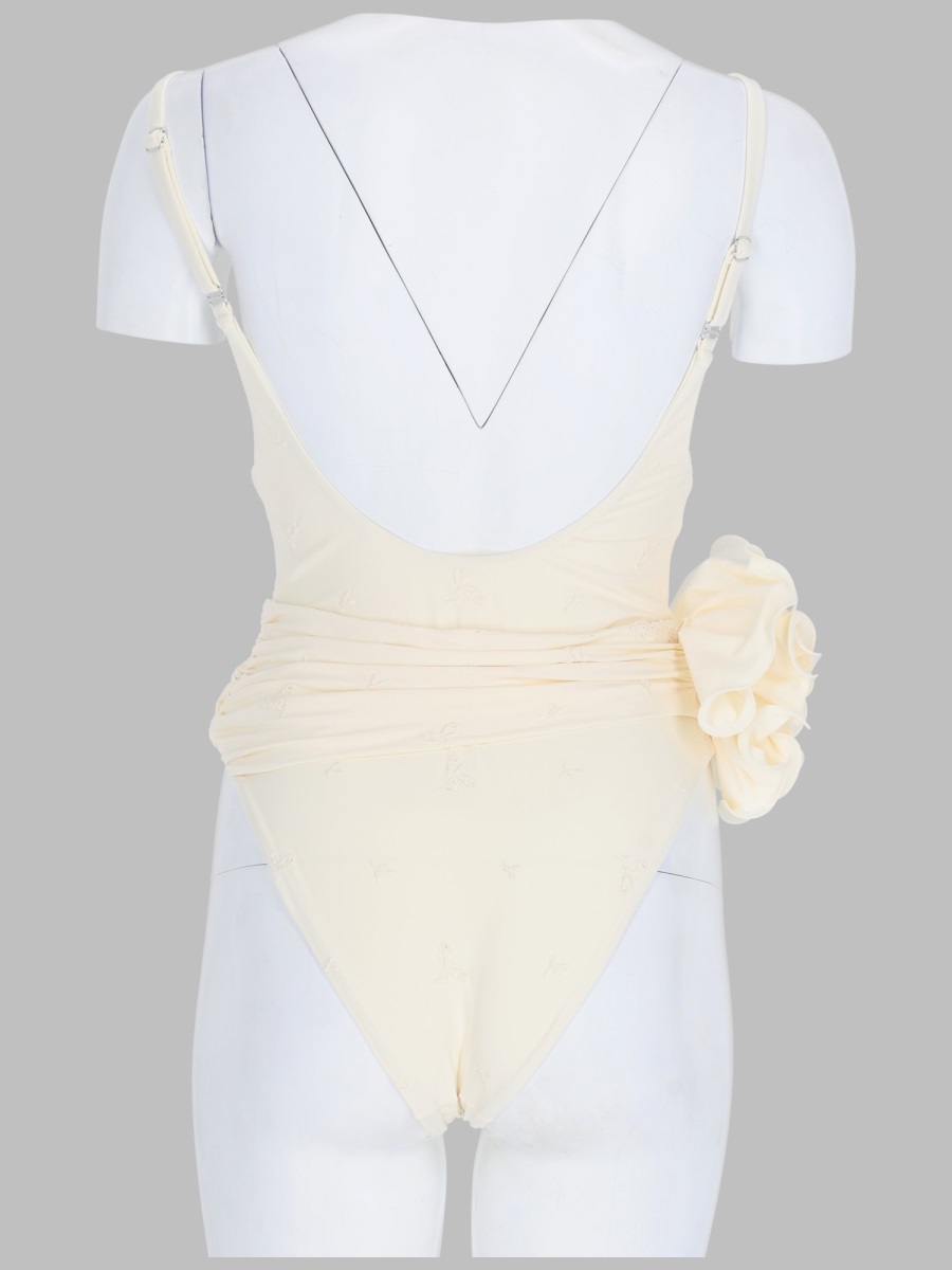 Magda Butrym Costume Da Bagno Intero Con Rose Ricamat