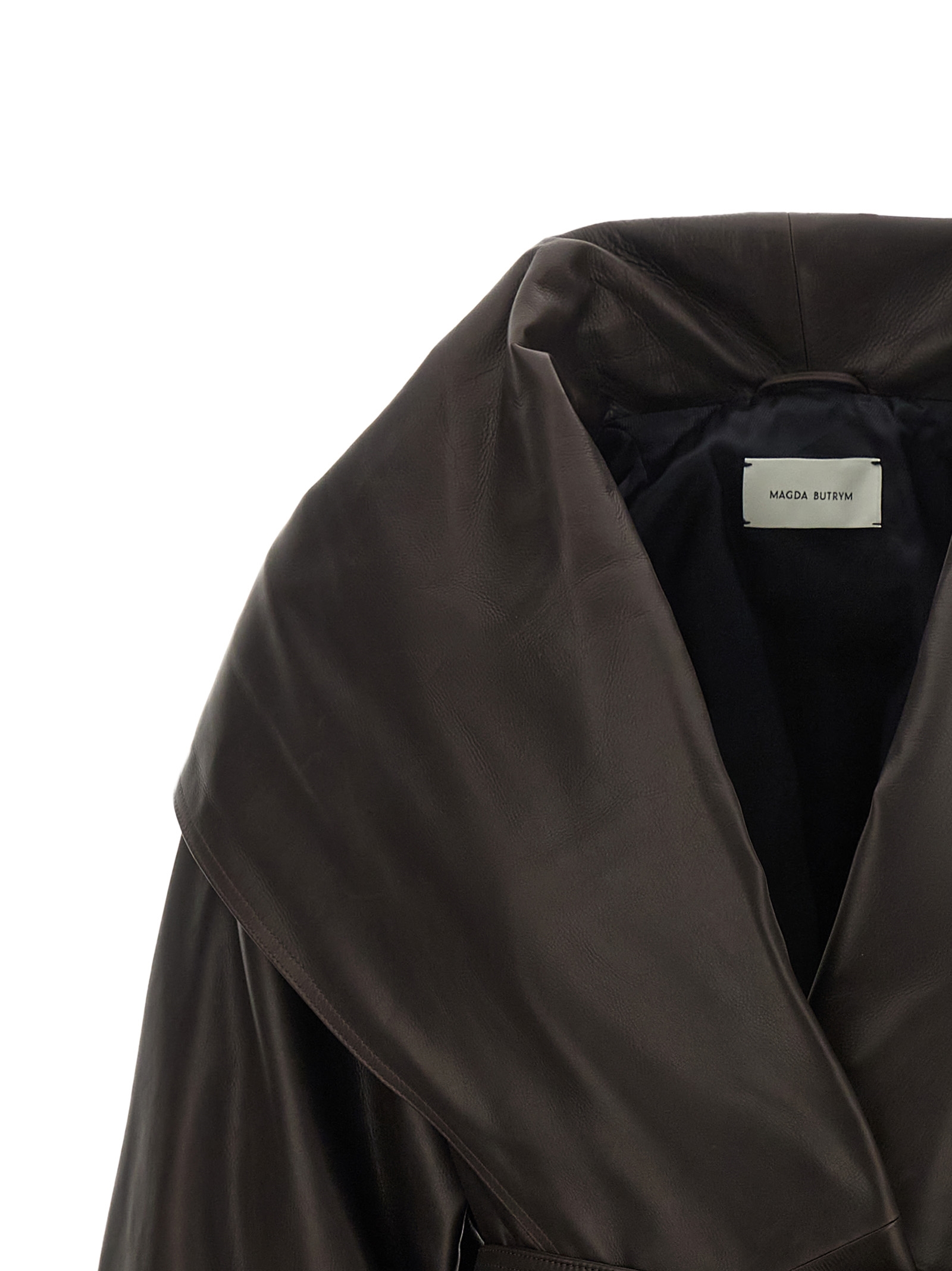 Magda Butrym Shawl Collar Leather Jacket