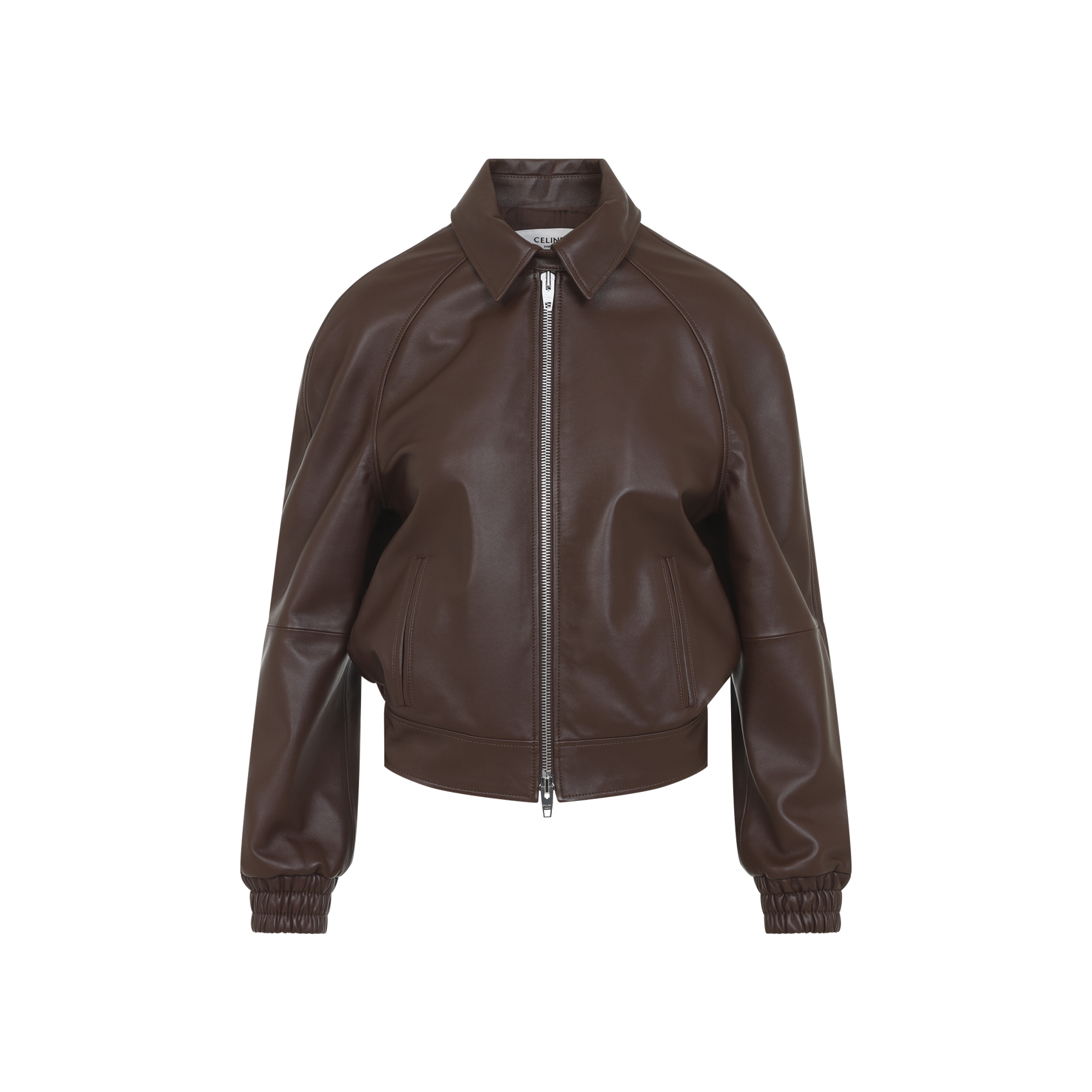Celine Mahogany Lamb Leather Jacket