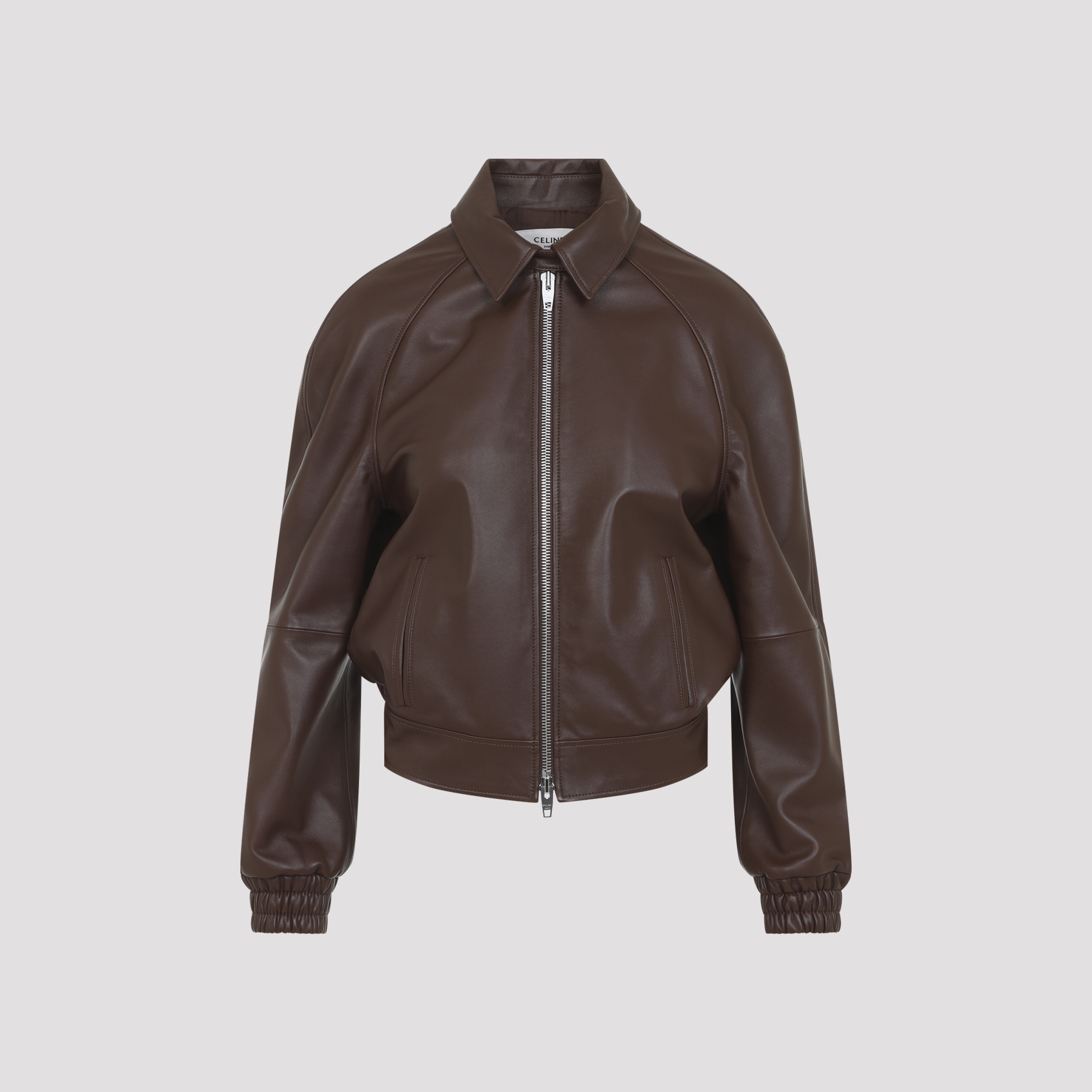 Celine Mahogany Lamb Leather Jacket