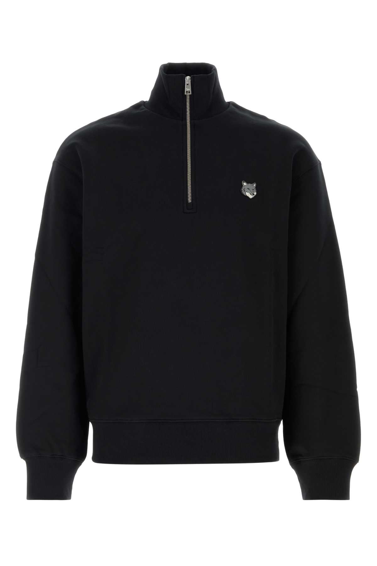 Maison Kitsune Fox Head Comfort Half Zip Sweatshirt