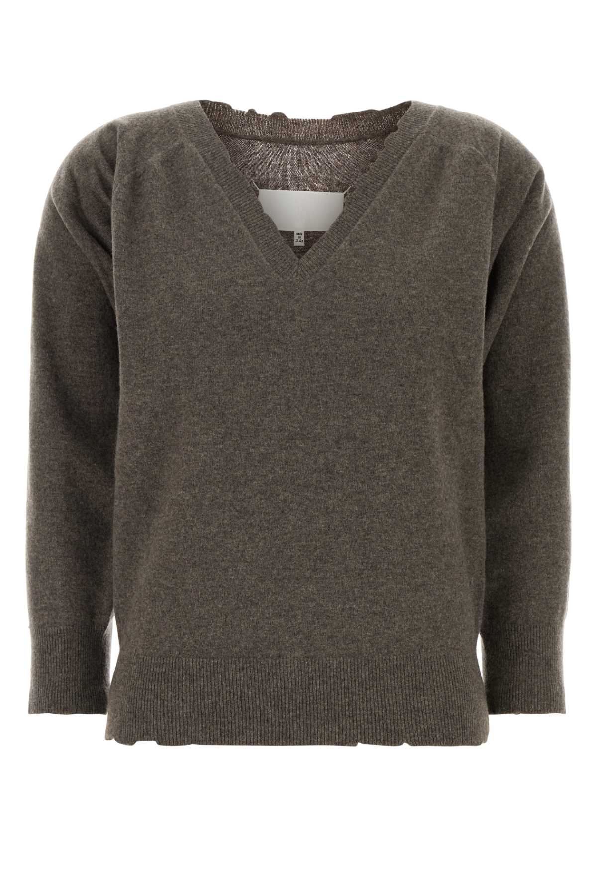 Maison Margiela Lived-In Knitwear V-Neck Sweater