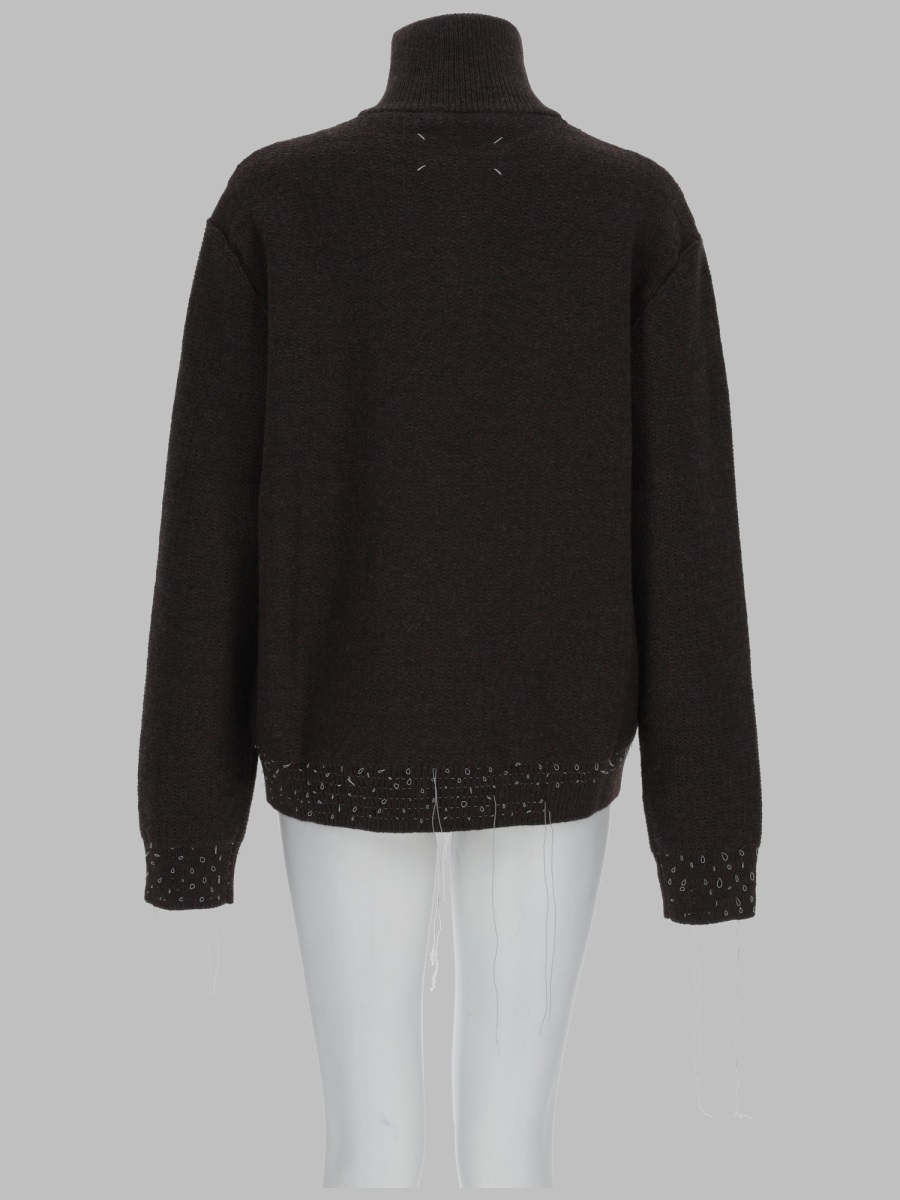 Maison Margiela Maglia In Lana Con Zip A Un Quarto