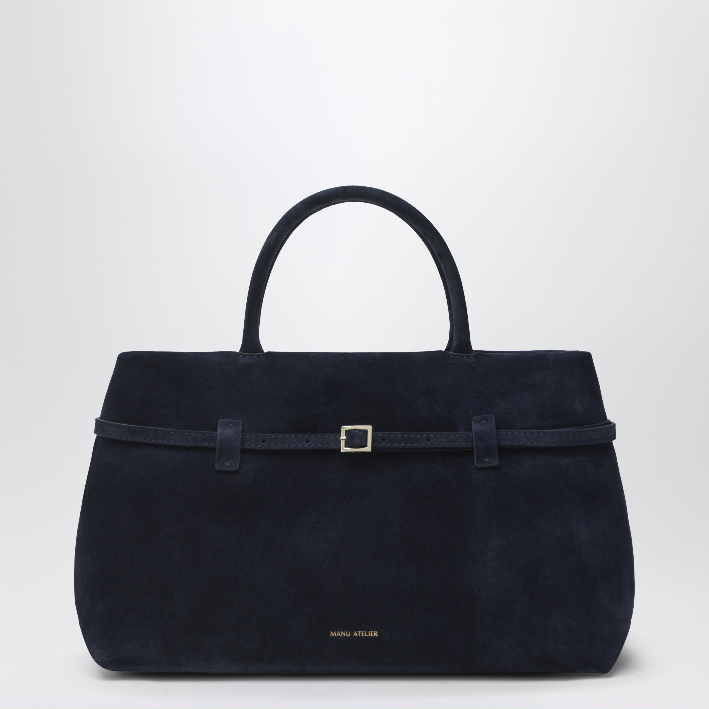 Manu Atelier Le Cambon 35 Dark Blue Suede Bag