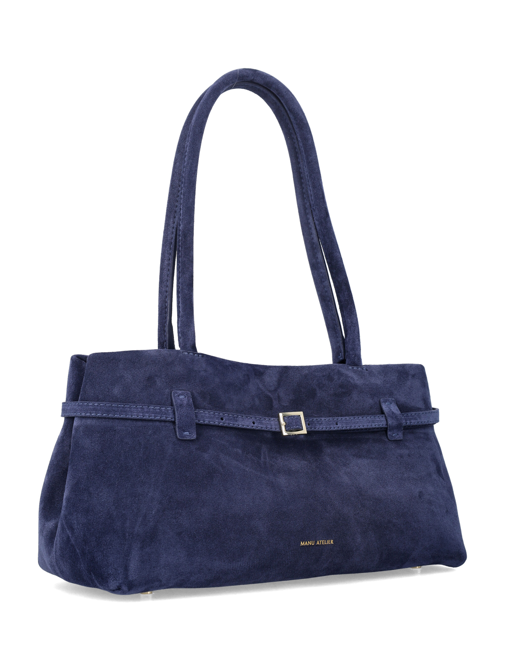 Manu Atelier Le Cambon East West Navy Blue Suede Leat