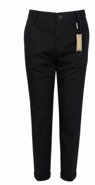 Manuel RITZ Black Cotton Elastane Trousers