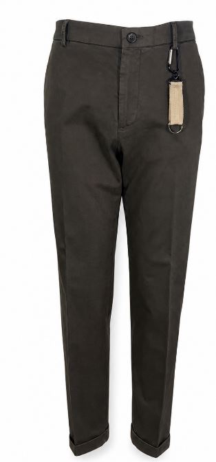 Manuel RITZ Black Cotton Elastane Trousers