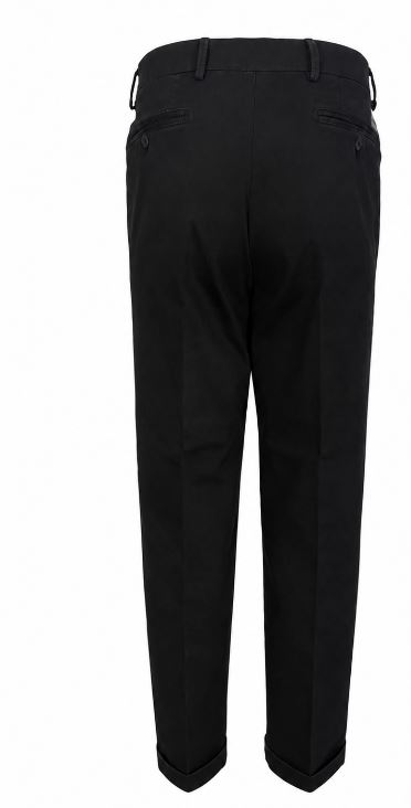 Manuel RITZ Black Cotton Elastane Trousers