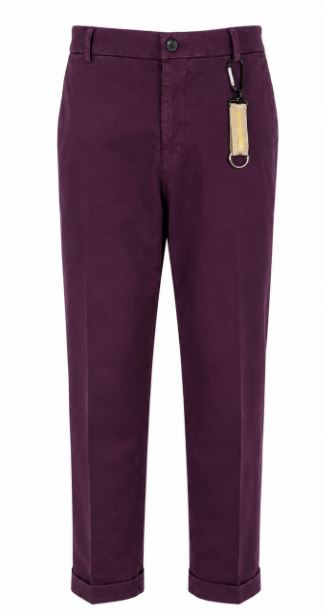 Manuel RITZ Burgundy Cotton Elastane Trousers