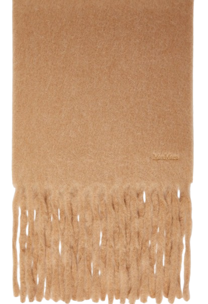 Max Mara Camel Virgin Wool Scarf