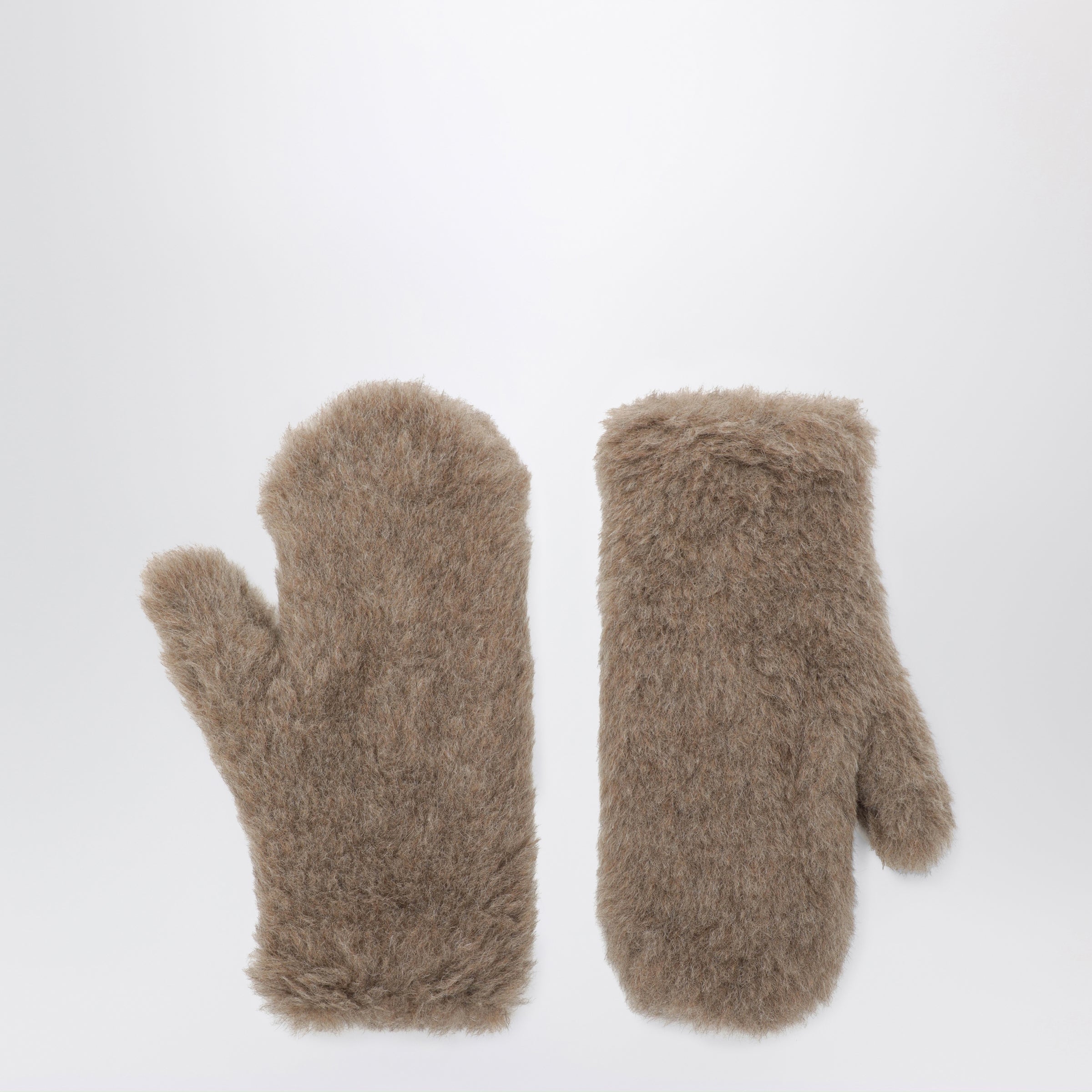 Max Mara Dark Beige Teddy Gloves