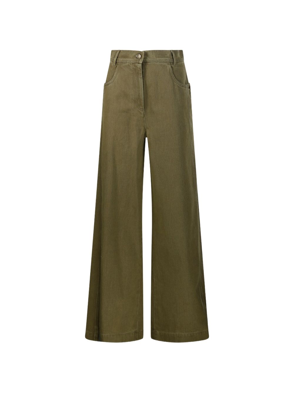 Max Mara Khaki Virgin Wool Trousers