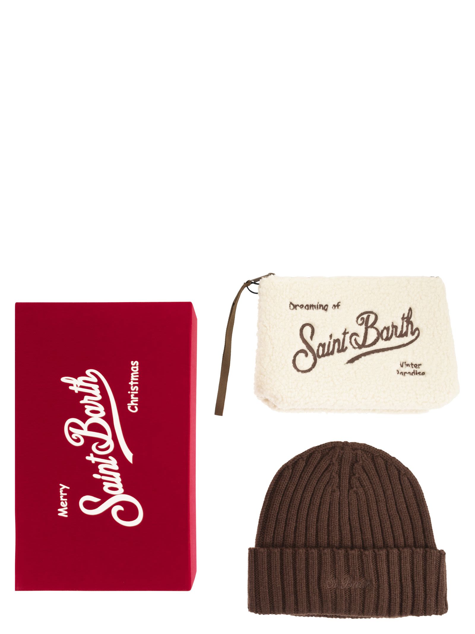 Mc2 Saint Barth Gift Box With Merino Wool Beanie And Ted