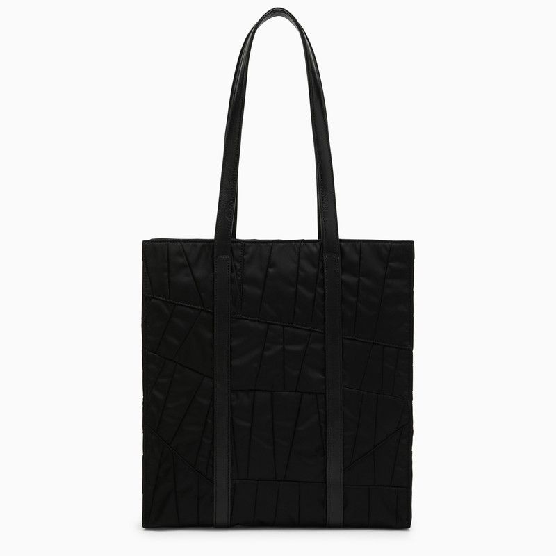 Prada Medium Black Re-Nylon Shopping Bag With 