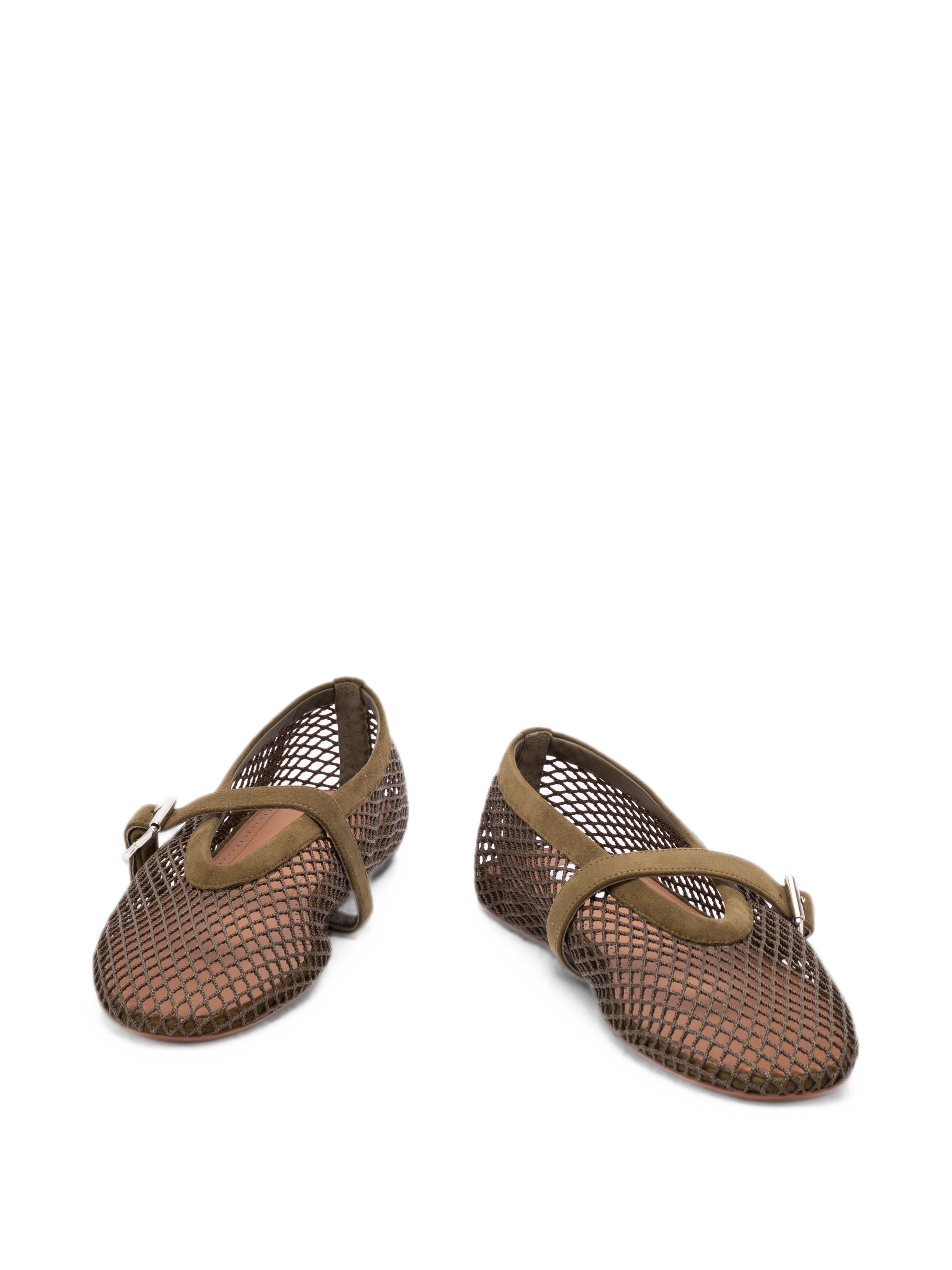 Alaïa Alaia Mesh Buckle-Fastening Ballet Flats