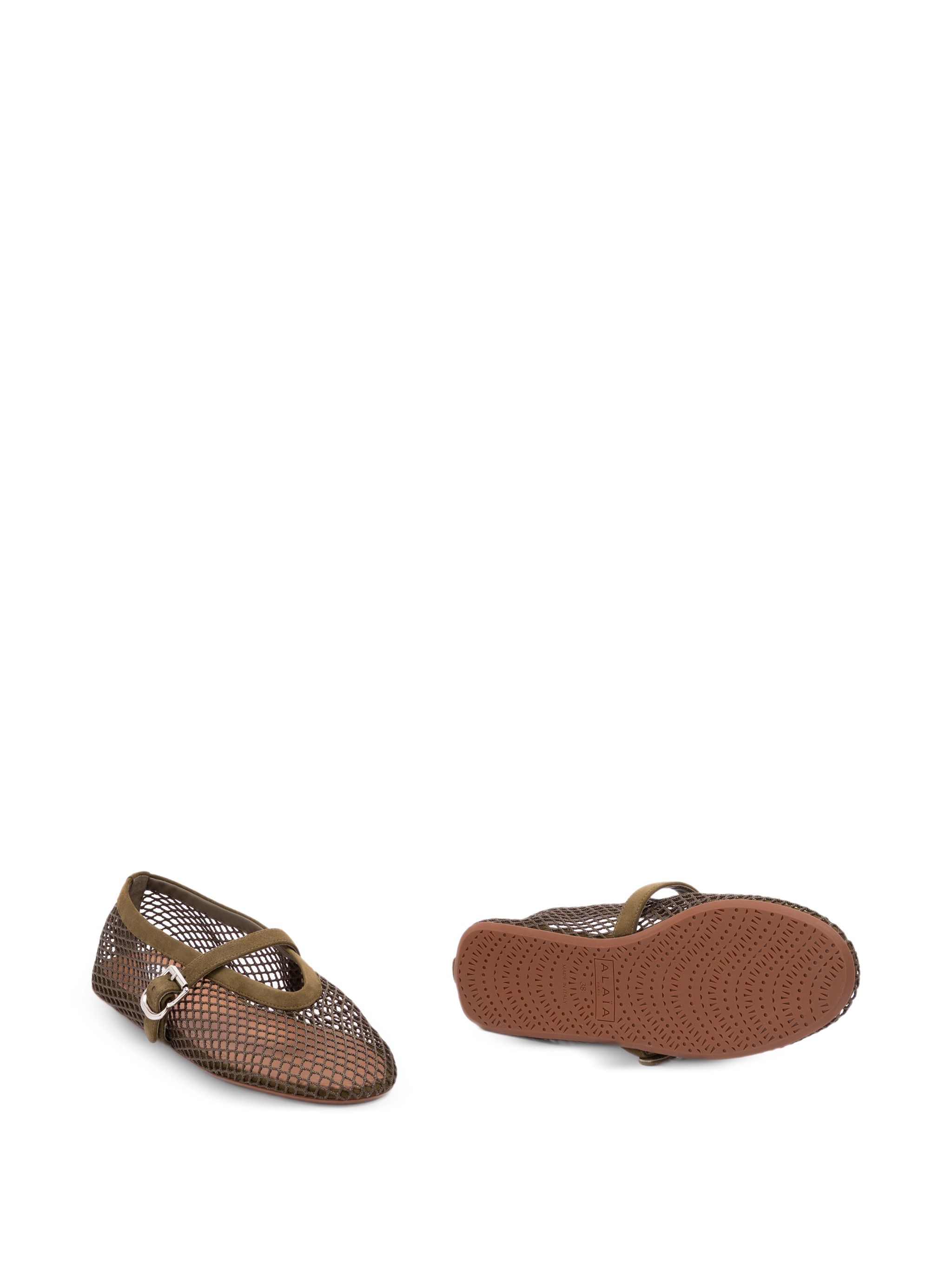 Alaïa Alaia Mesh Buckle-Fastening Ballet Flats