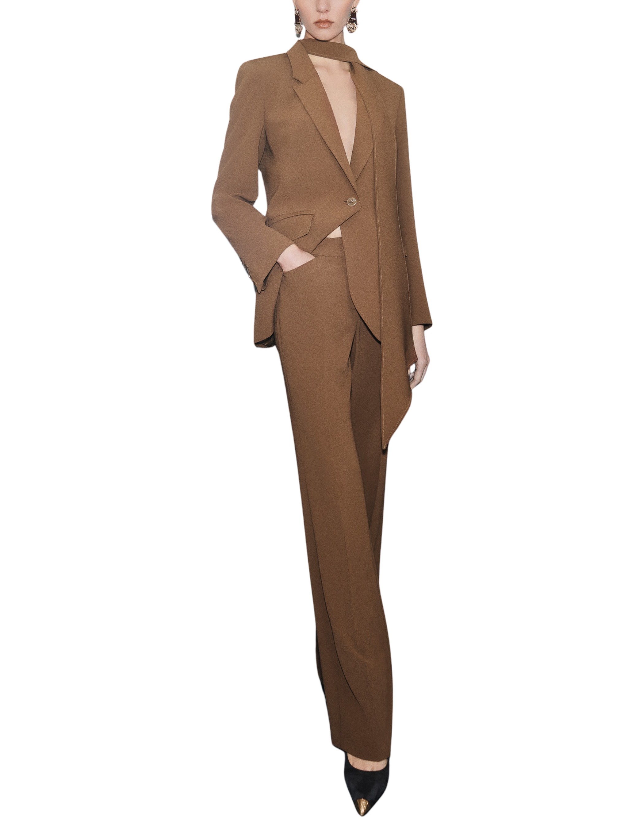 Marella Mini-Flare Crêpe Envers Satin Trousers