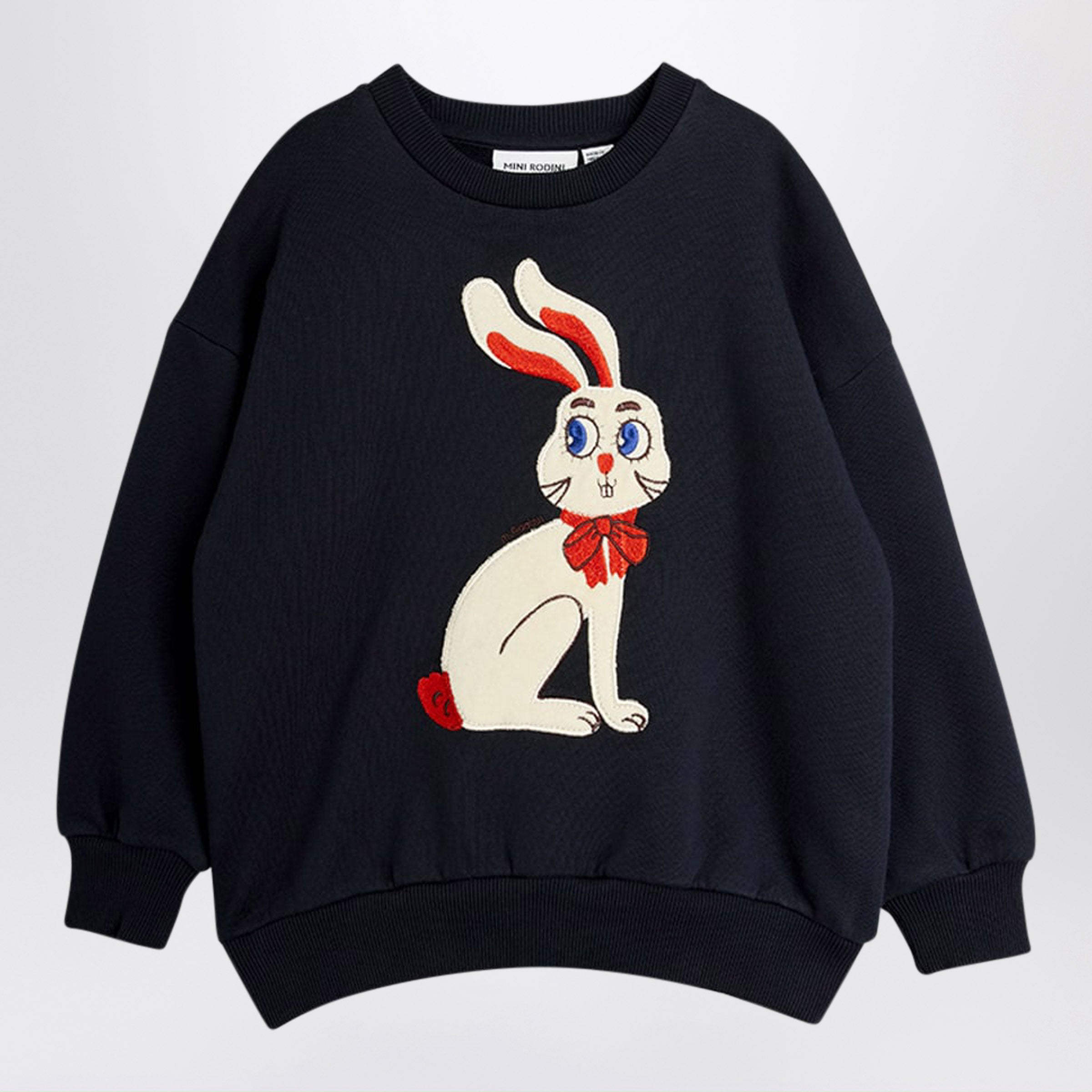 Mini rodini Black Organic Cotton Sweatshirt With Rab