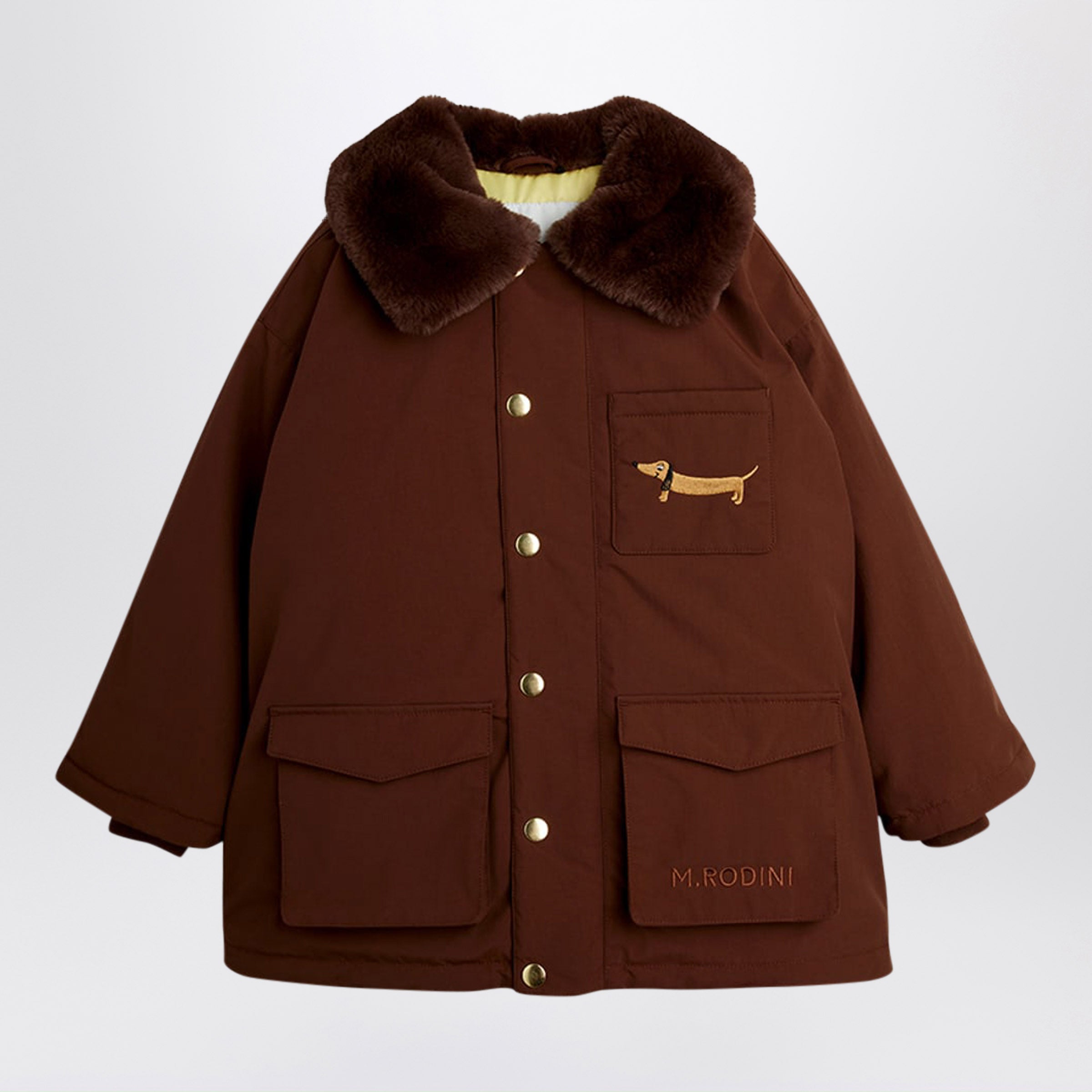 Mini rodini Brown Padded Nylon Parka