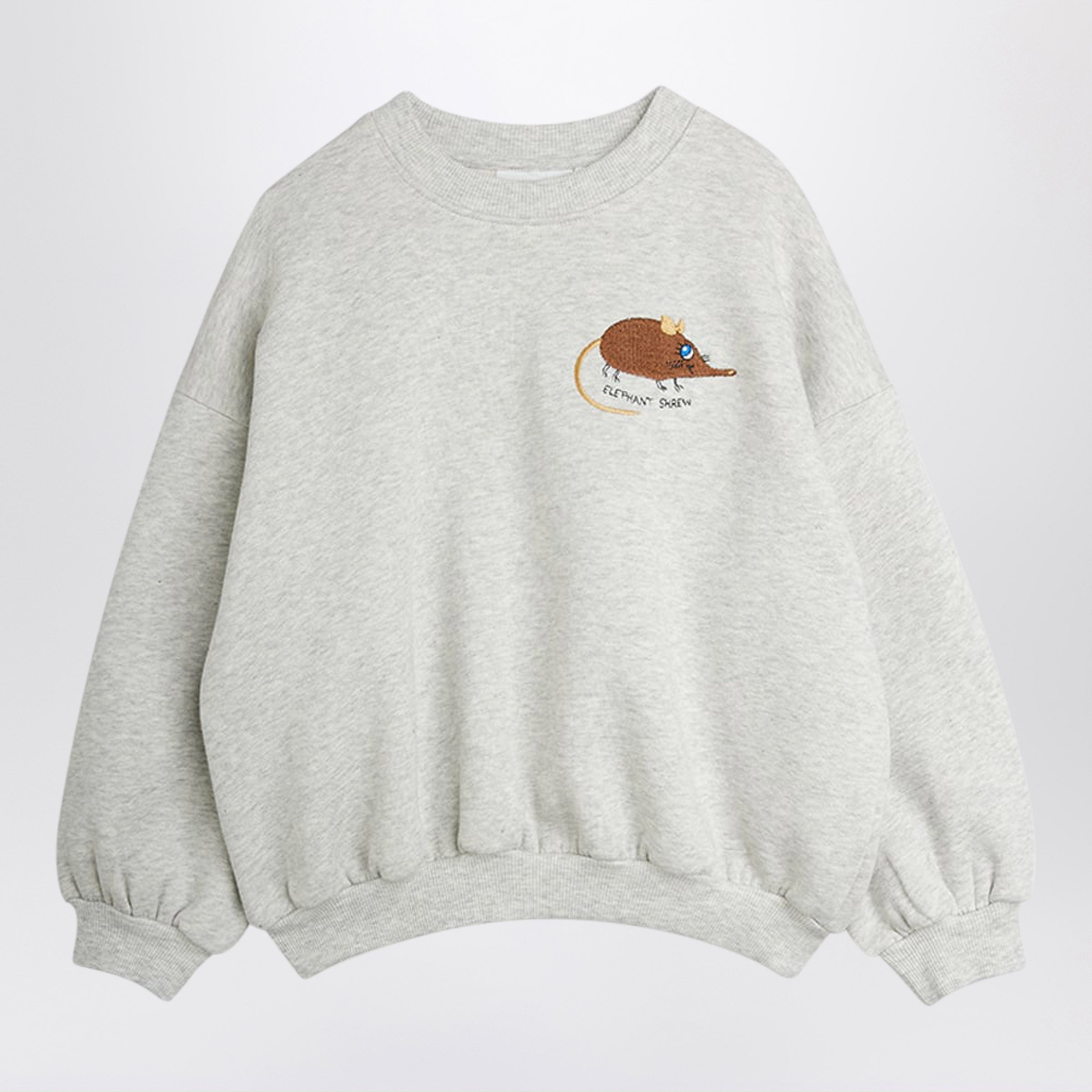 Mini rodini Melange Grey Sweatshirt In Organic Cotto