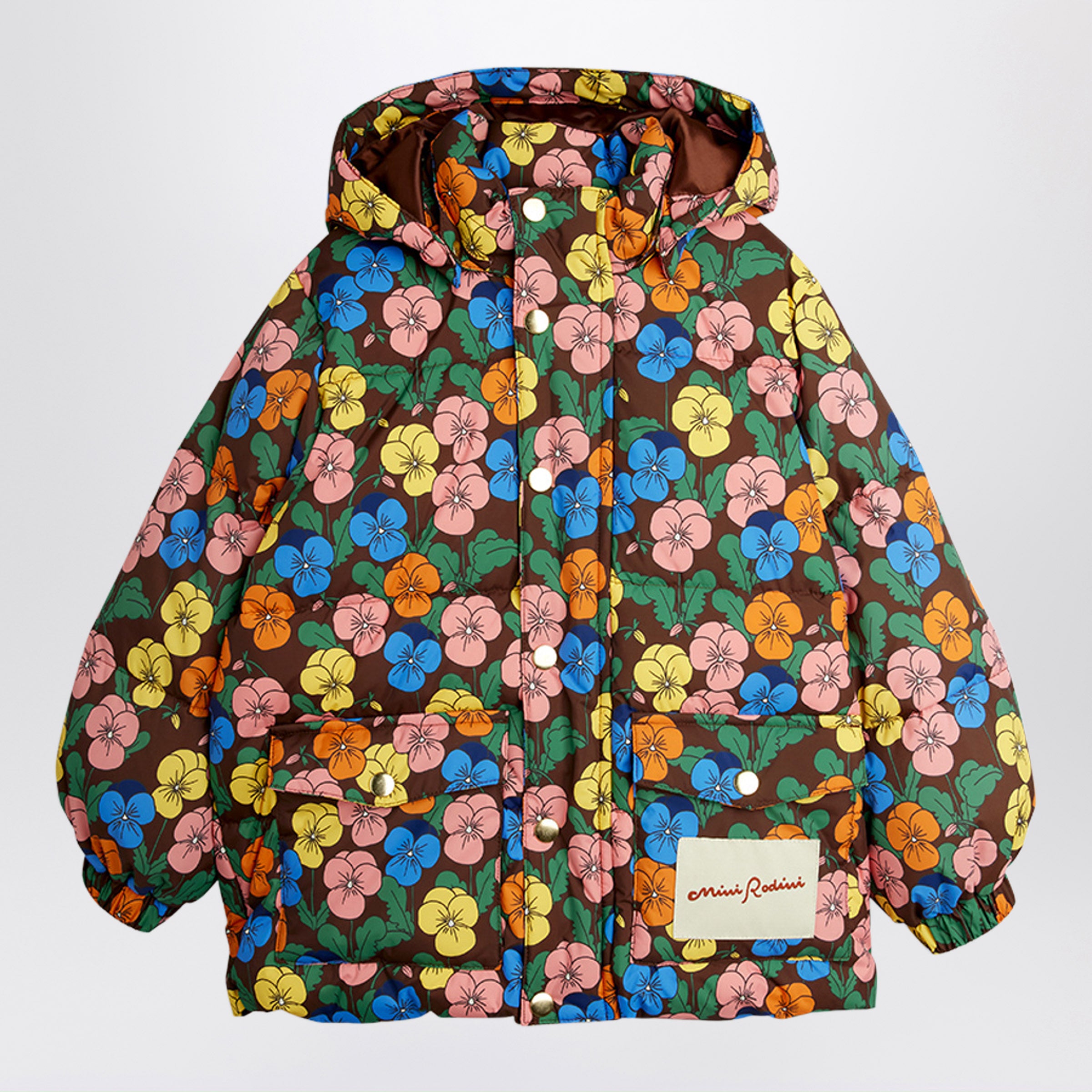 Mini rodini Violas Padded Jacket With A Violet Print