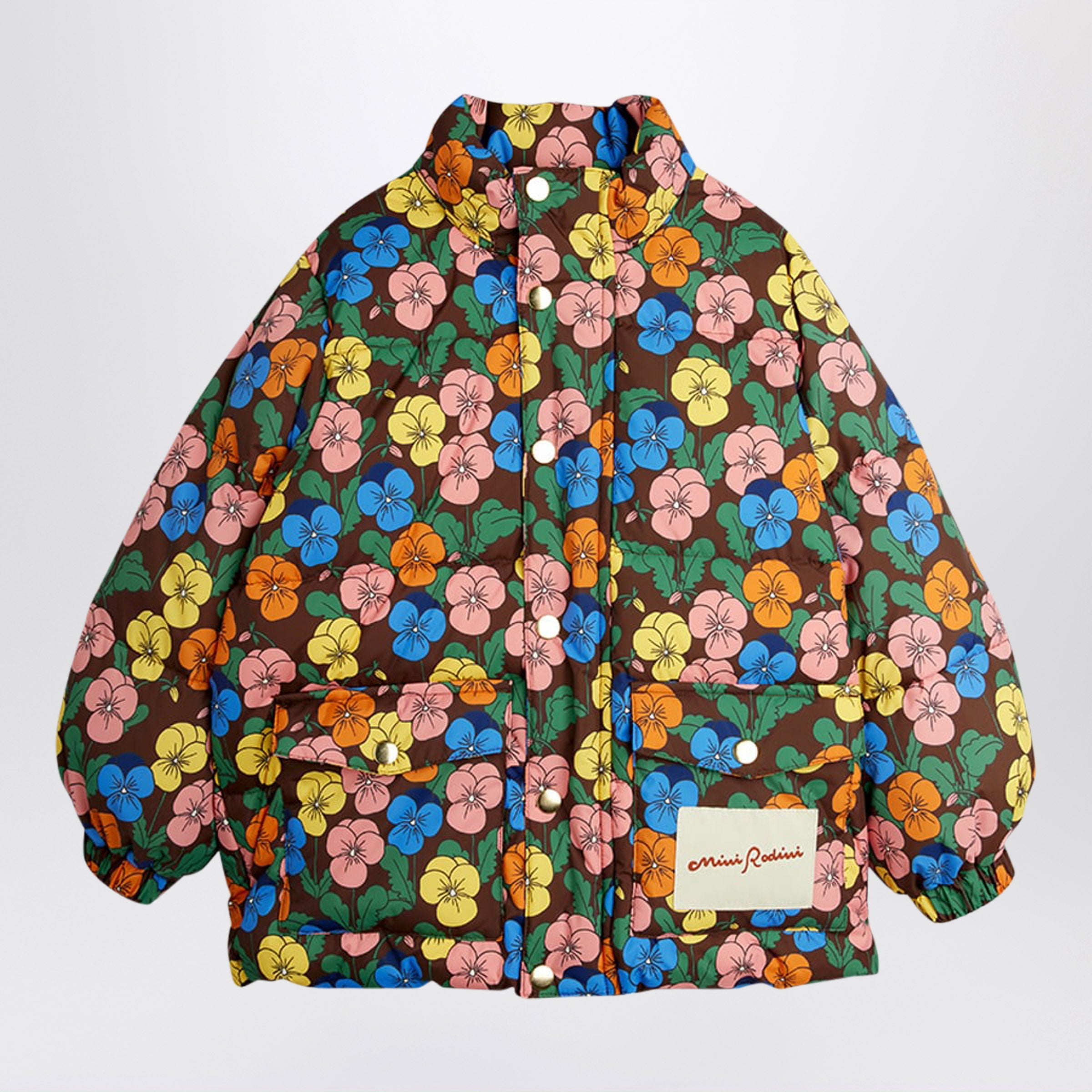 Mini rodini Violas Padded Jacket With A Violet Print