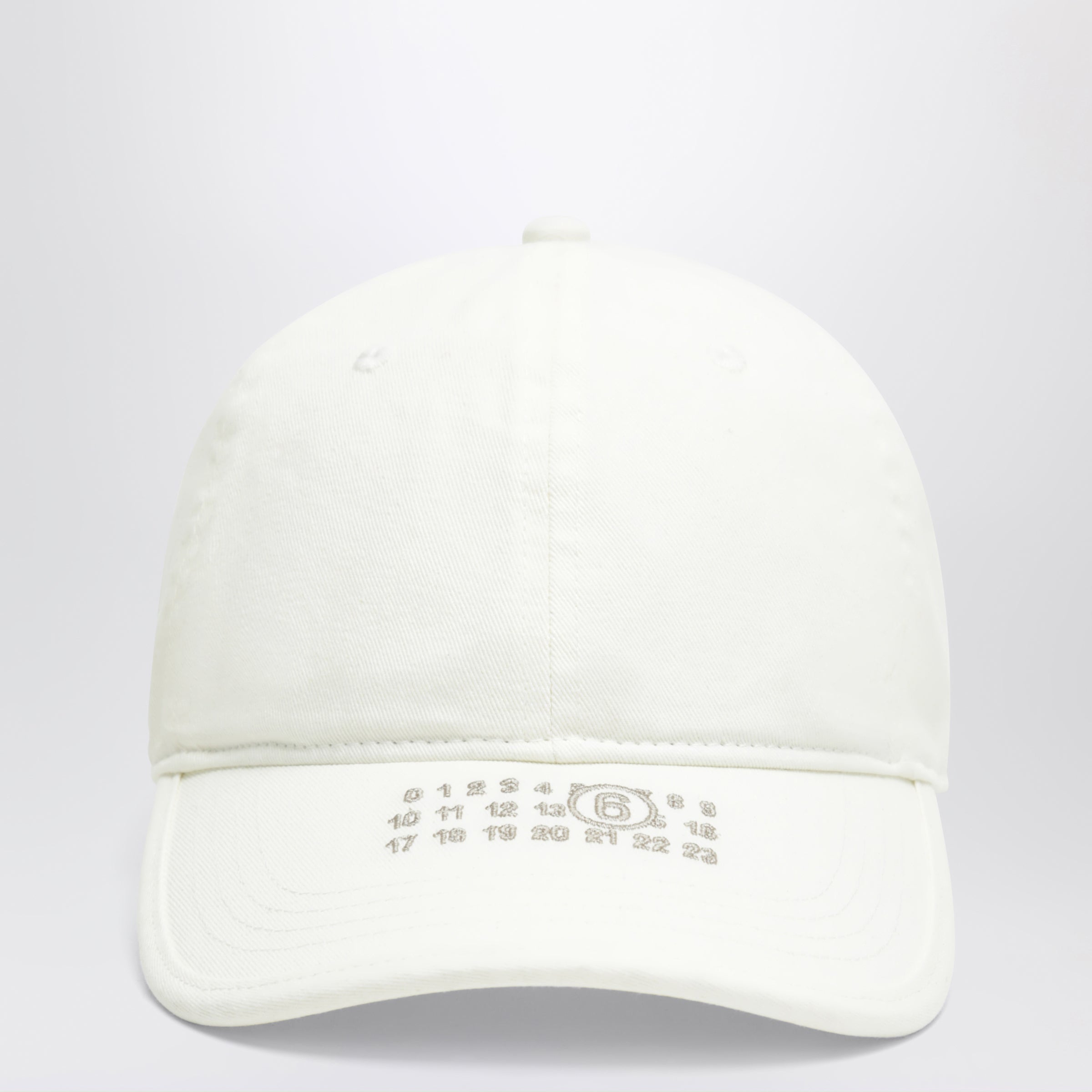 Mm6 maison margiela Cream Baseball Cap With Numeric Logo