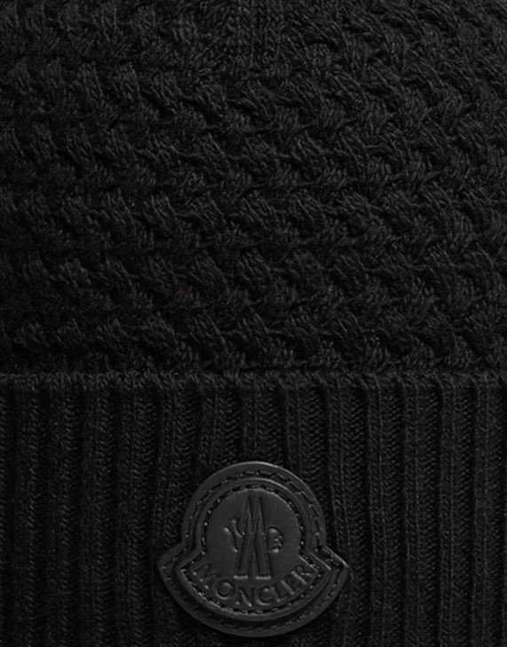 Moncler Black Wool Hat
