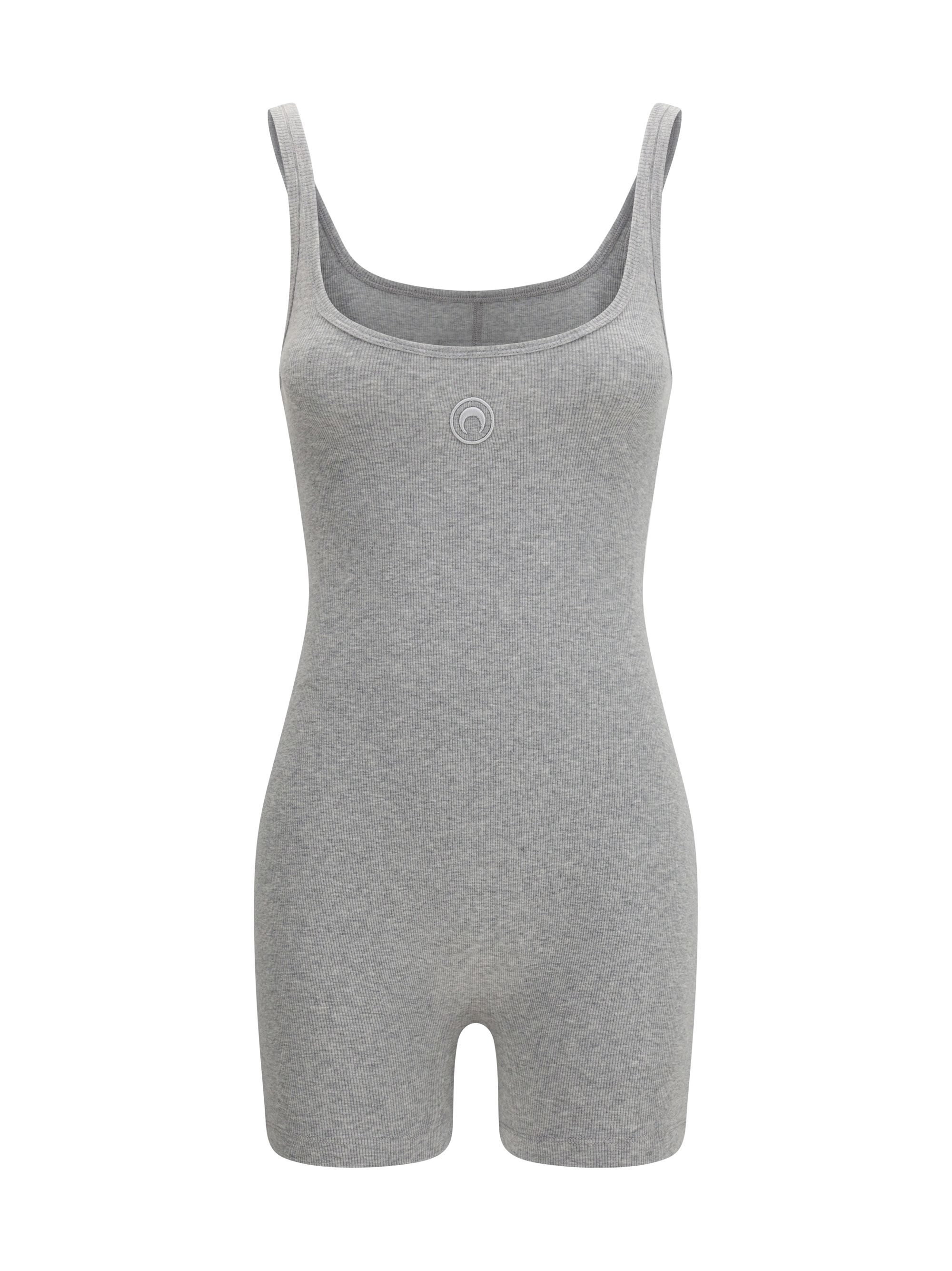 Marine Serre Moon Logo Ribbed Jersey Short Catsuit