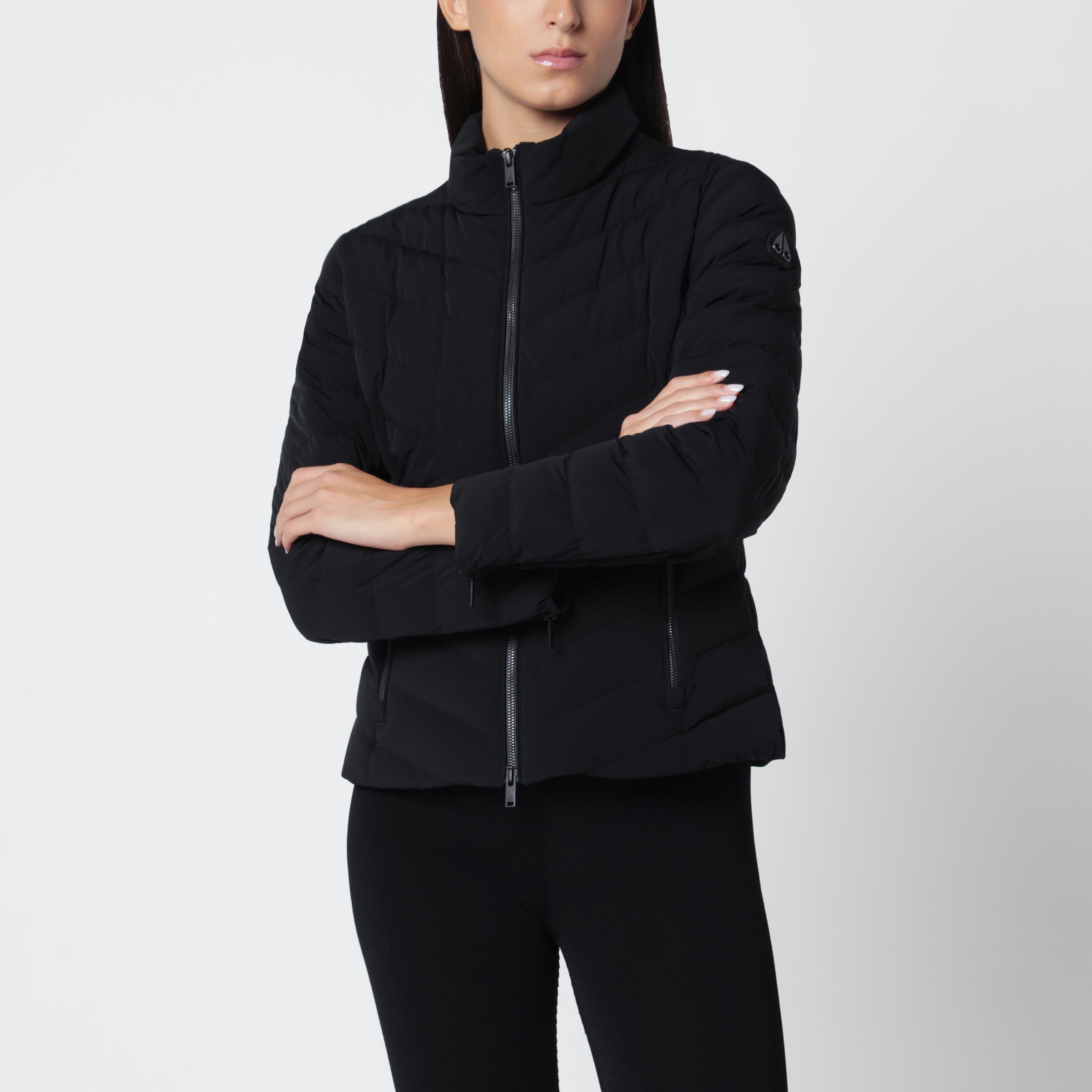 Moose Knuckles Black Elora Padded Jacket In Nylon