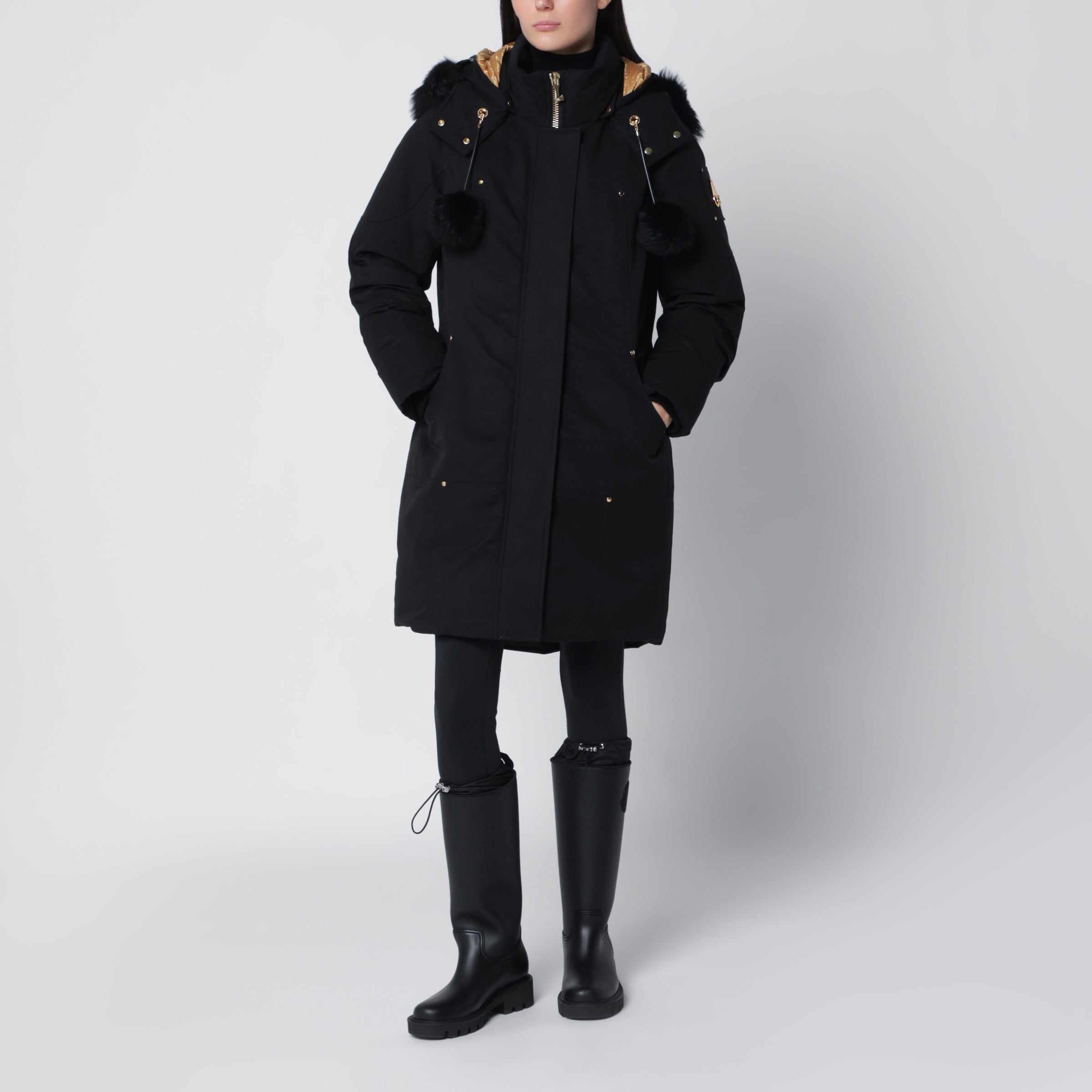 Moose Knuckles Stirling Original Black Parka In Cotton 
