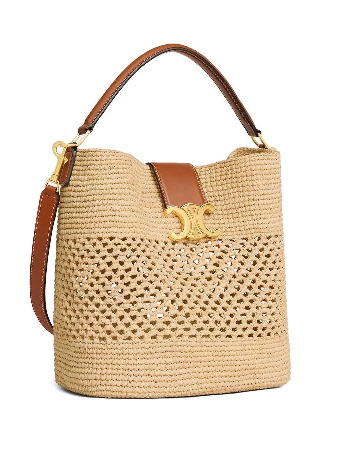Celine Natural Tan Medium Louise Raffia Shoulde