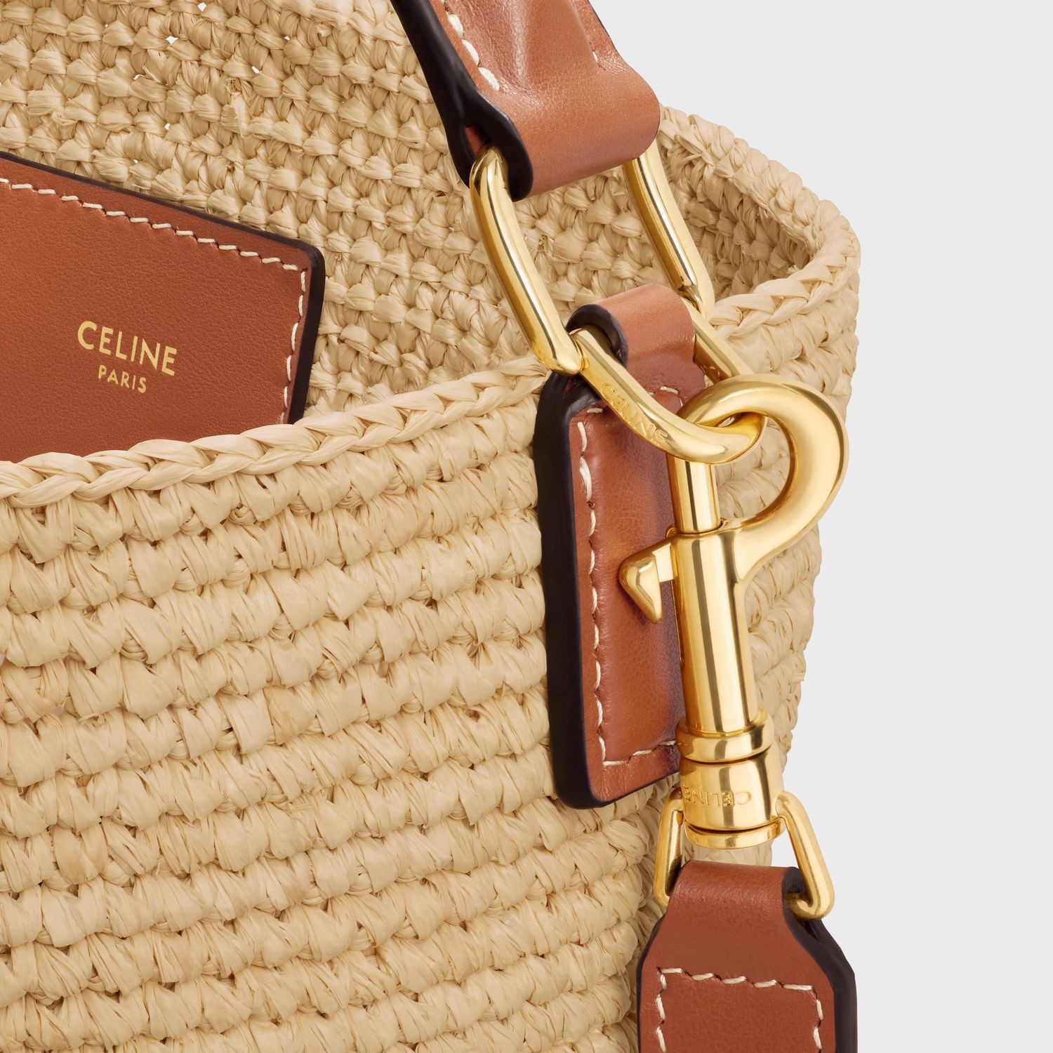 Celine Natural Tan Medium Louise Raffia Shoulde